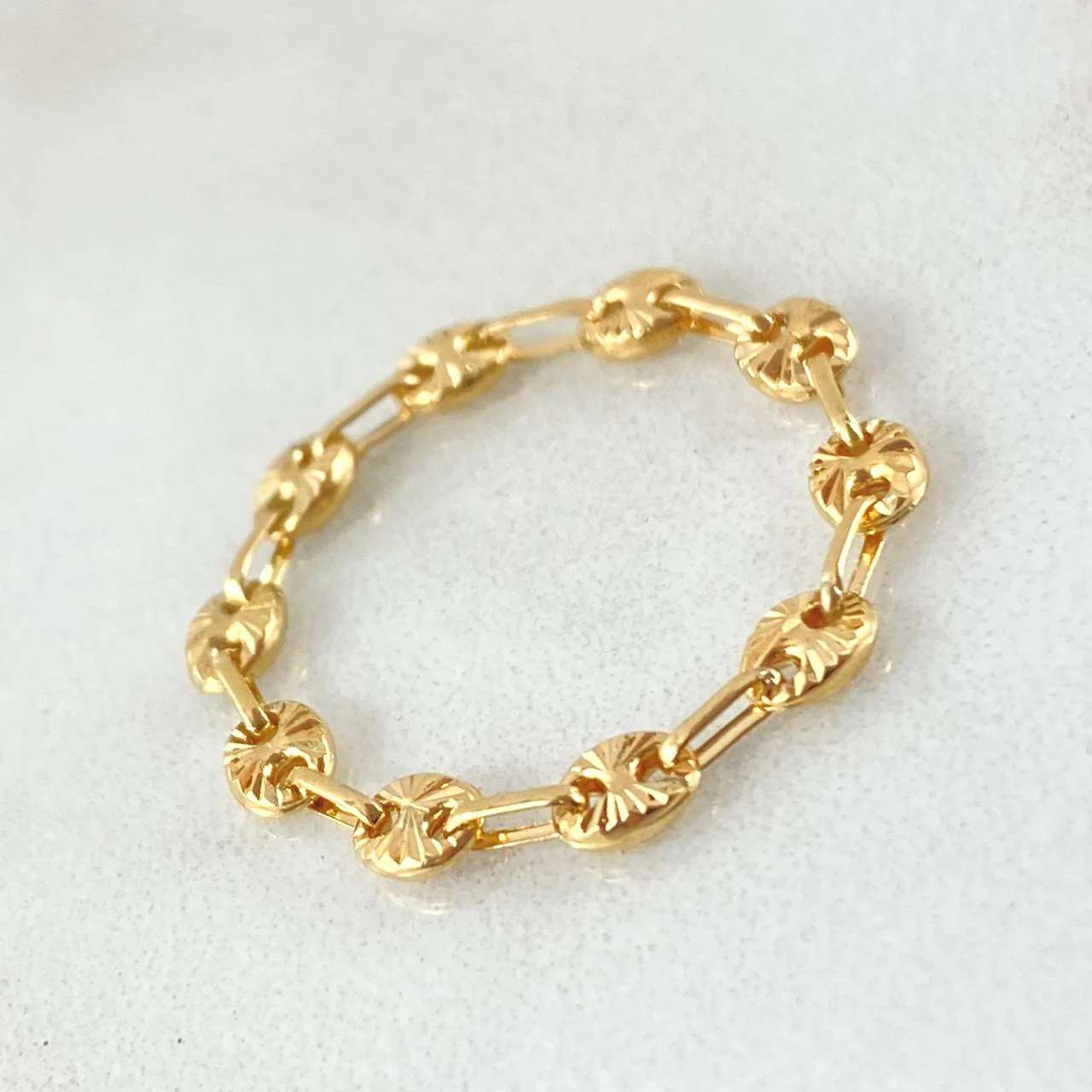 Anillo Gc Diamantado 0.85gr / T9 1/4 - T9 1/2 / 3.5mm Oro Amarillo 18K - Image 2