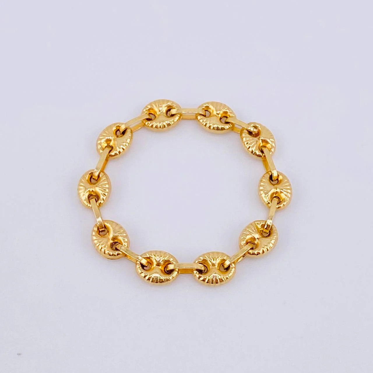 Anillo Gc Diamantado 1.15gr / T10 1/2 - T10 3/4 / 4mm Oro Amarillo 18K