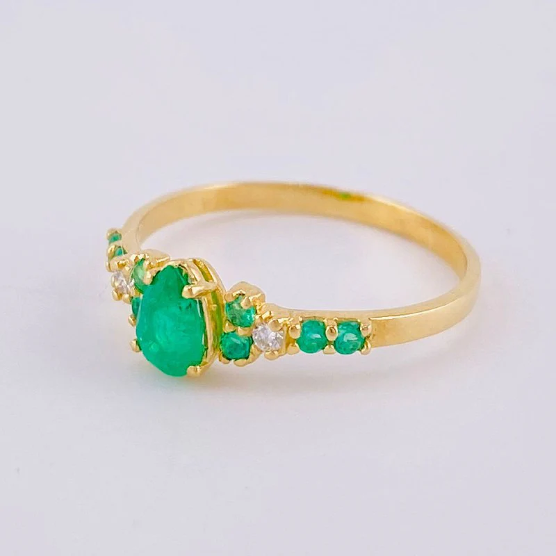 Anillo Gota Duquesa 60Pts 1.5 g / T6 1/4 Oro Amarillo 18K - Image 2