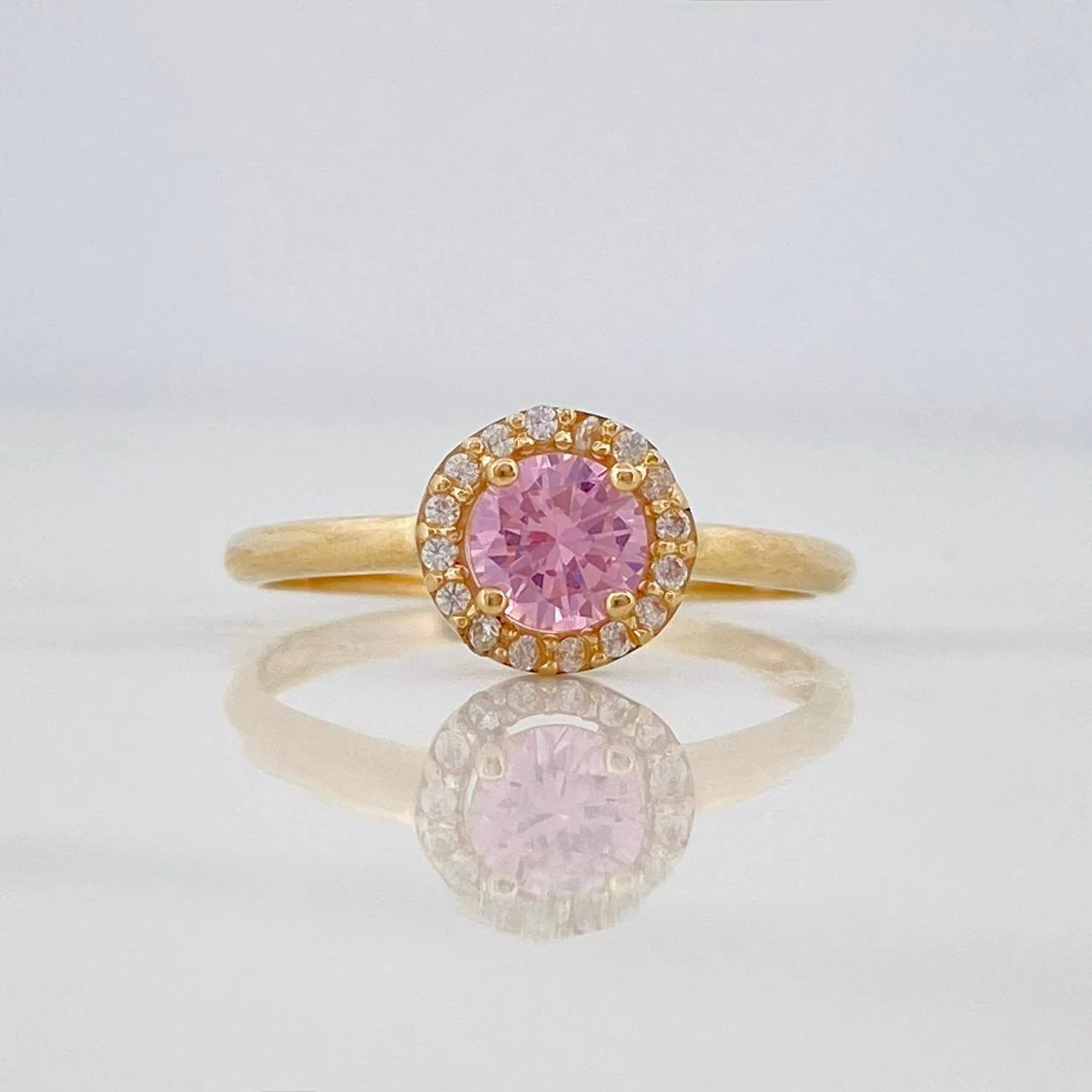 Anillo Halo 2 g / T6 3/4 Oro Amarillo 18K