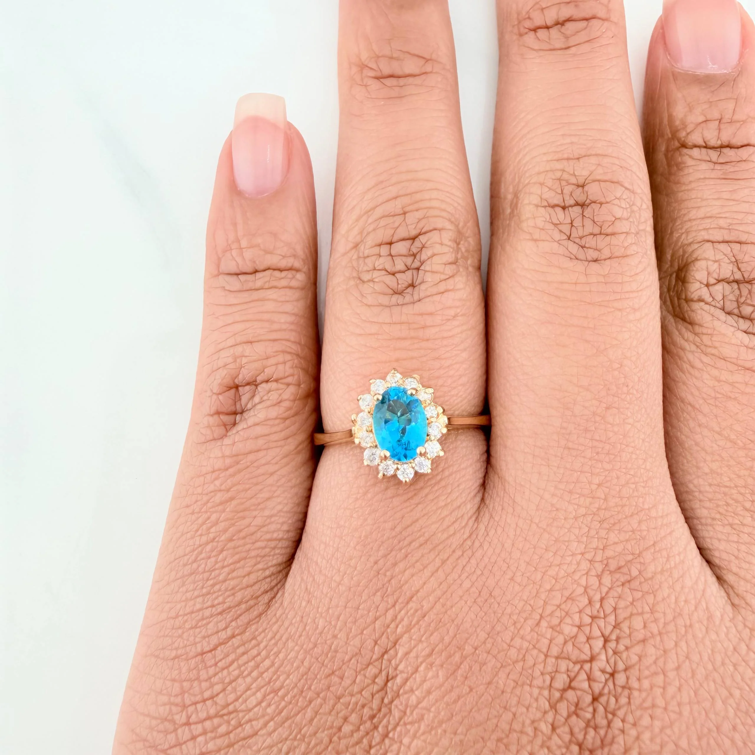 Anillo Halo 3.3 g / T7 1/4 Oro Amarillo 18K - Image 4