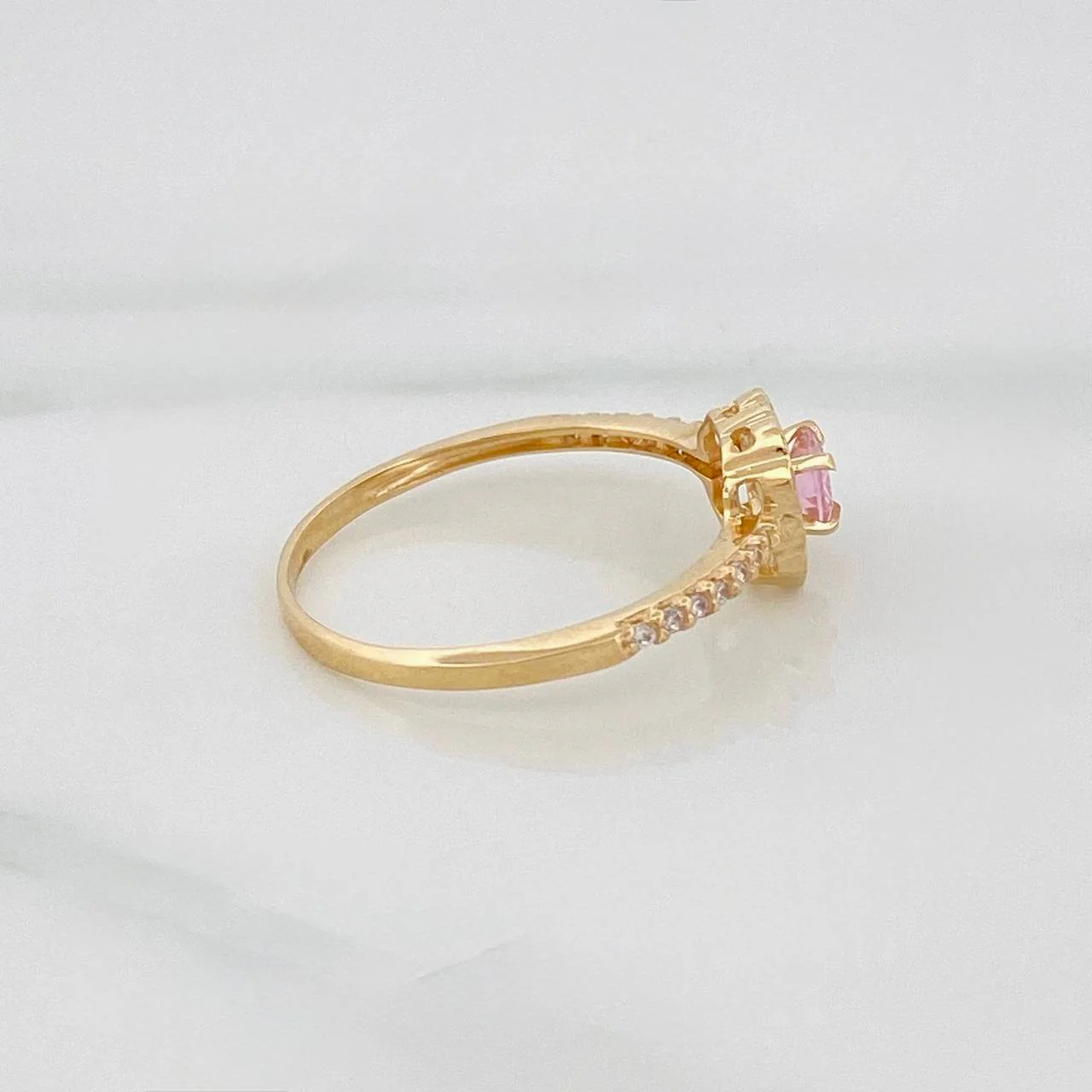 Anillo Halo Cicular 1.8 g / T7 1/4 Oro Amarillo 18K - Image 3