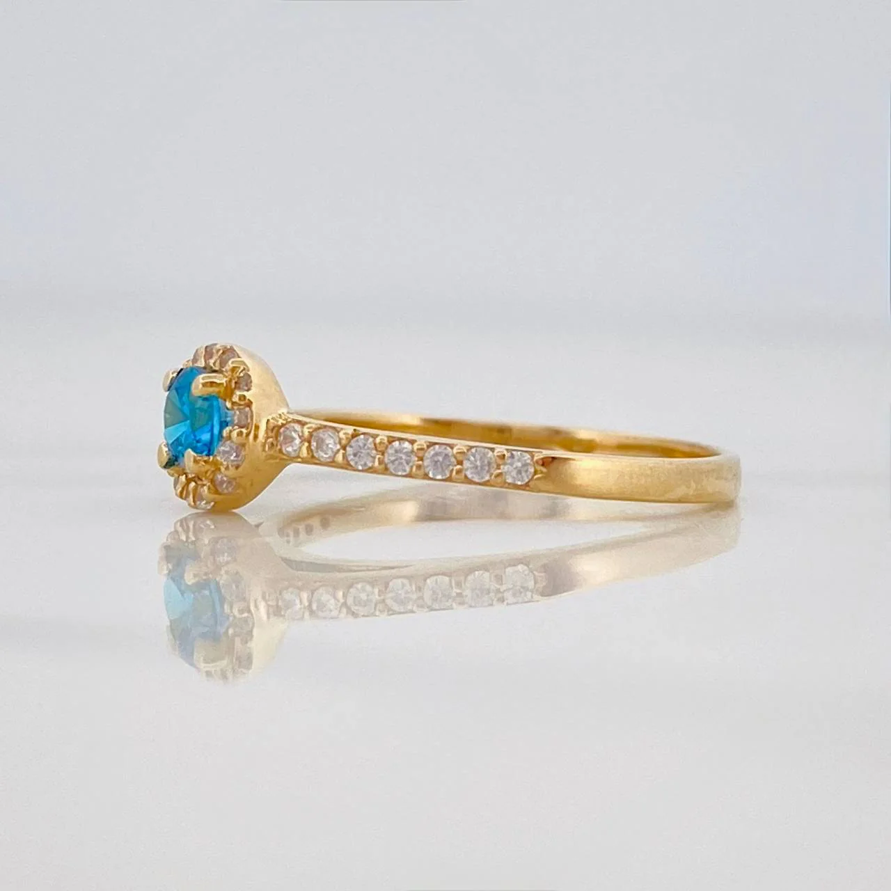 Anillo Halo Cicular 2.3 g / T7 Oro Amarillo 18K - Image 2