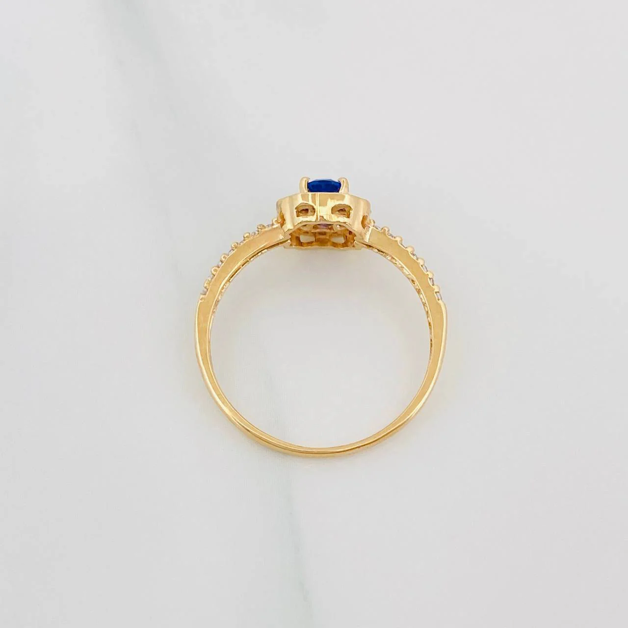 Anillo Halo Circular 1.75 g / T6 3/4 Oro Amarillo 18K - Image 4