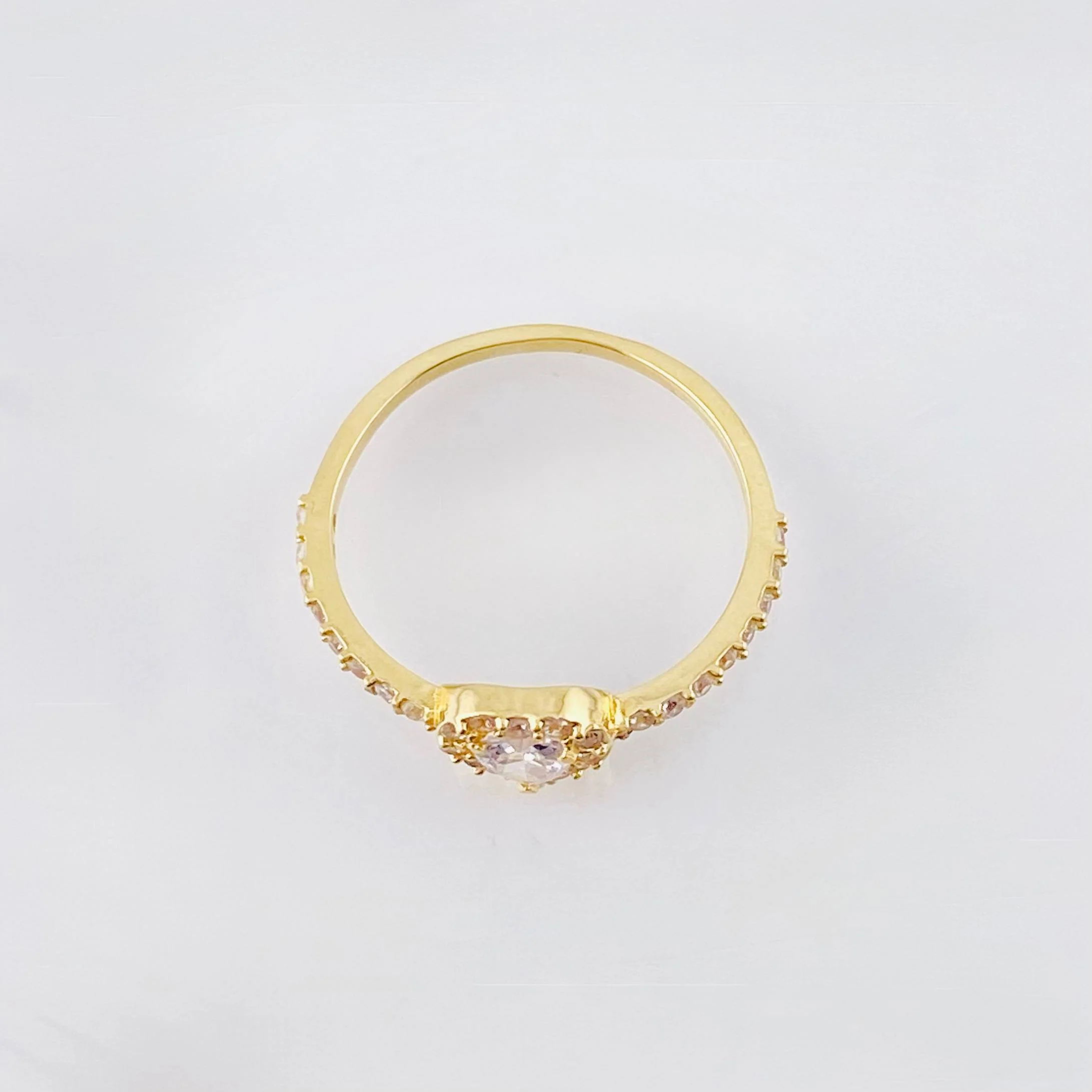 Anillo Halo Corazon 1.7gr / T7 / Oro Amarillo 18K * - Image 3