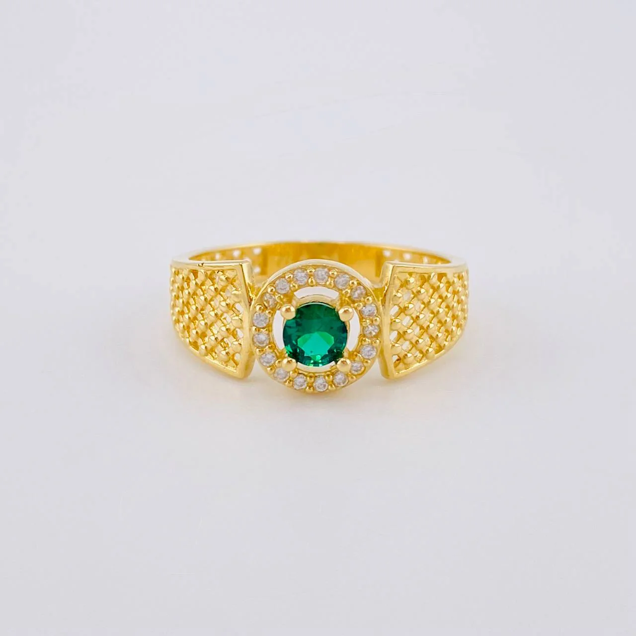 Anillo Halo Corset Enmayado 3.15 g / T7 1/4 Oro Amarillo 18K
