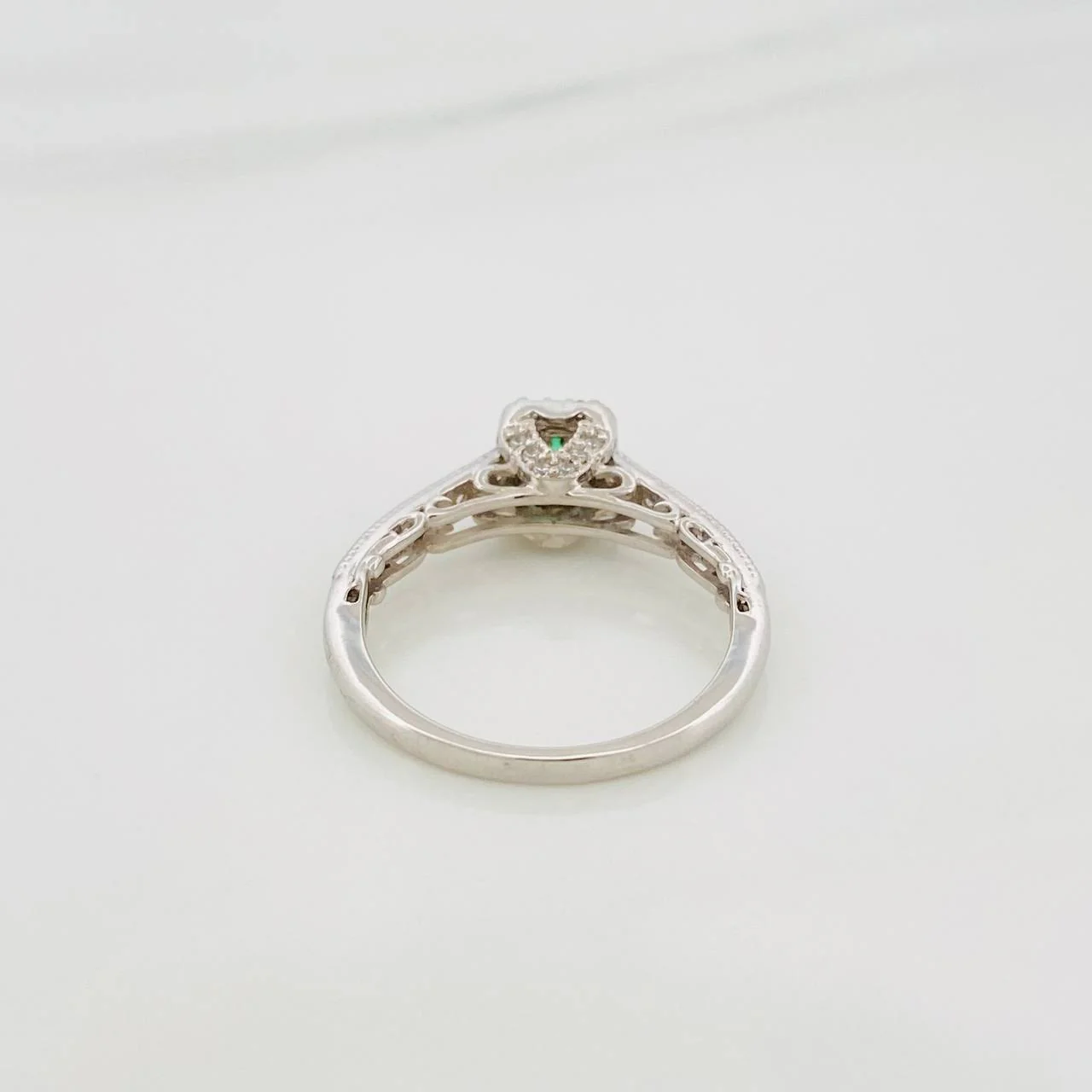 Anillo Halo Cuadrado Esmeralda 26 Pts 2.45 g / T7 1/4 Plata 925 - Image 4