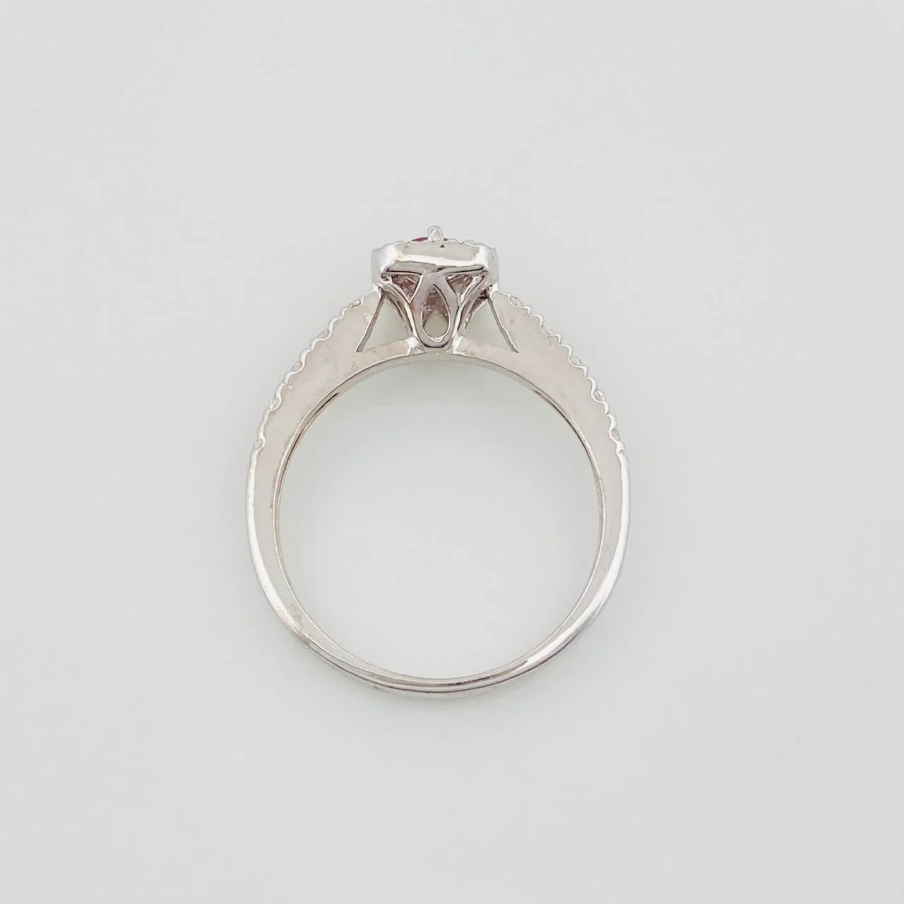 Anillo Halo Cuadrado Rubí 26 Pts 2.15 g / T6 1/2 Plata 925 - Image 4