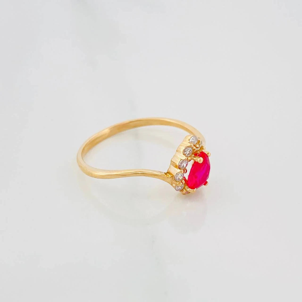 Anillo Halo Gota 1.6 g / T6 1/2 Oro Amarillo 18K - Image 3