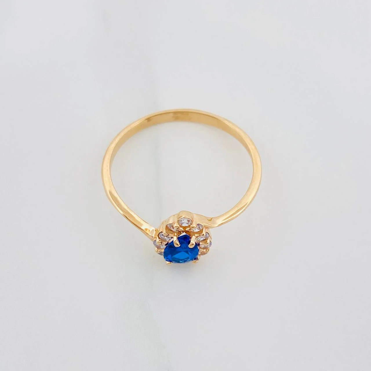 Anillo Halo Gota 1.65 g / T7 Oro Amarillo 18K - Image 2