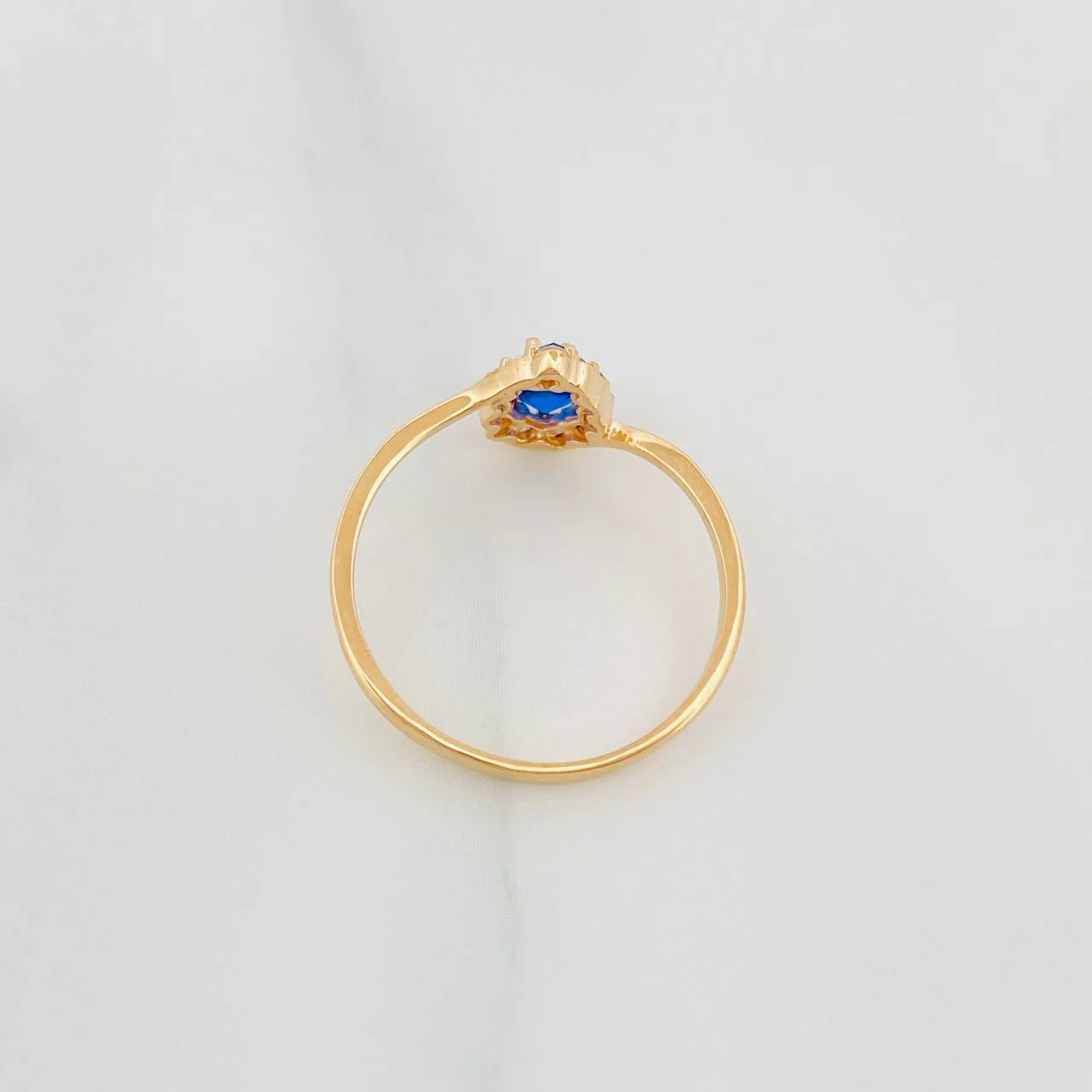 Anillo Halo Gota 1.65 g / T7 Oro Amarillo 18K - Image 4