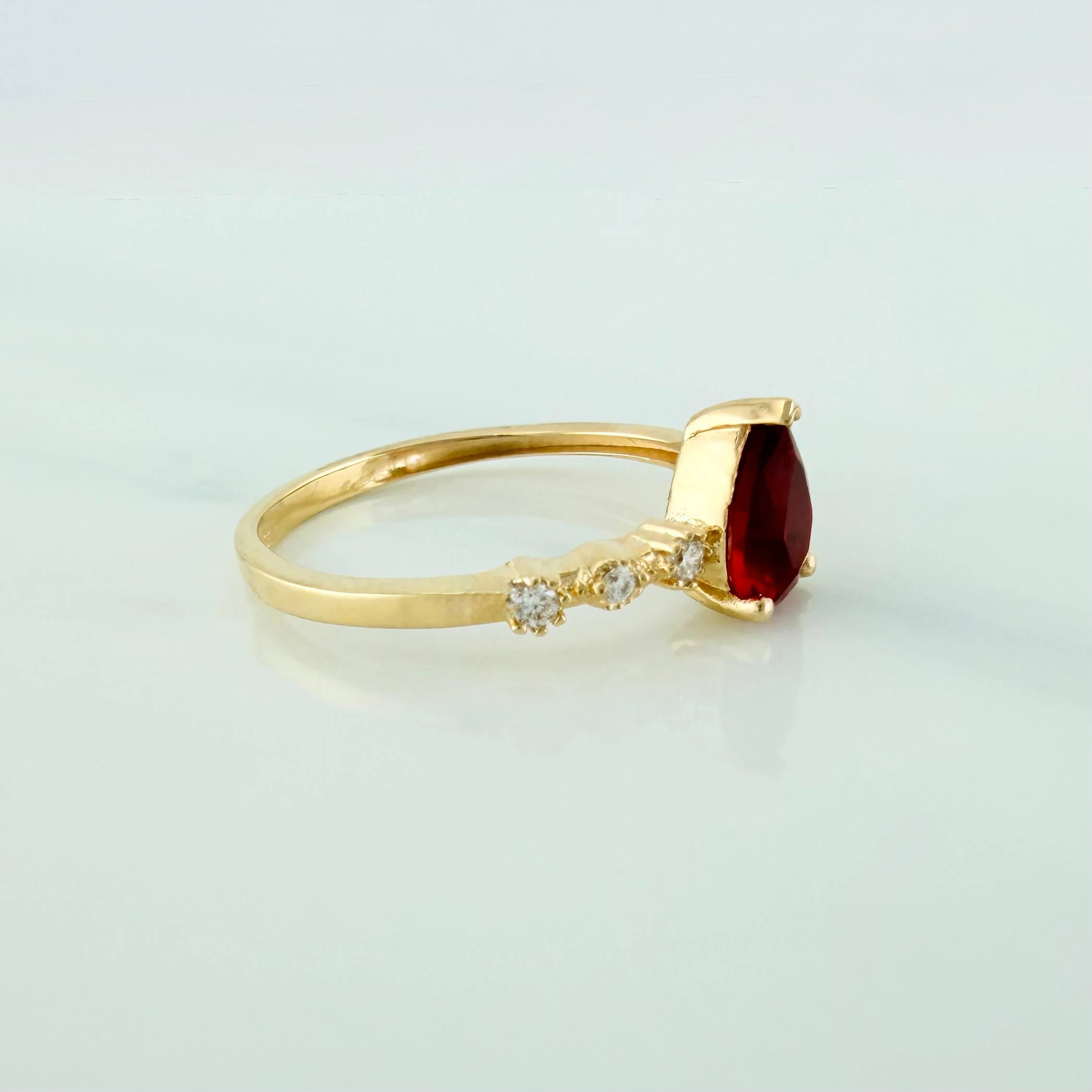 Anillo Halo Gota 1.85 g / T6 1/4 Oro Amarillo 18K - Image 3