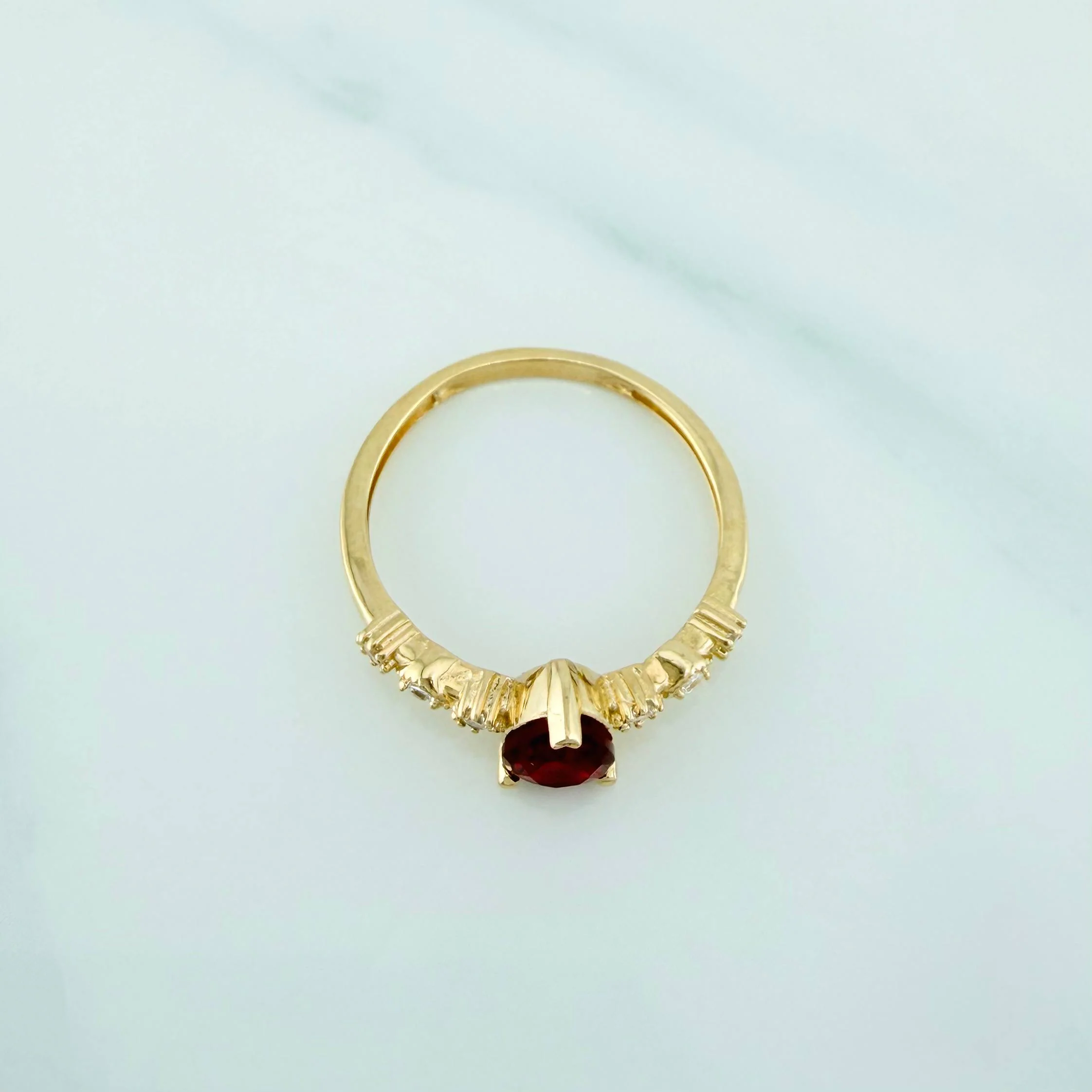 Anillo Halo Gota 1.85 g / T6 1/4 Oro Amarillo 18K - Image 4