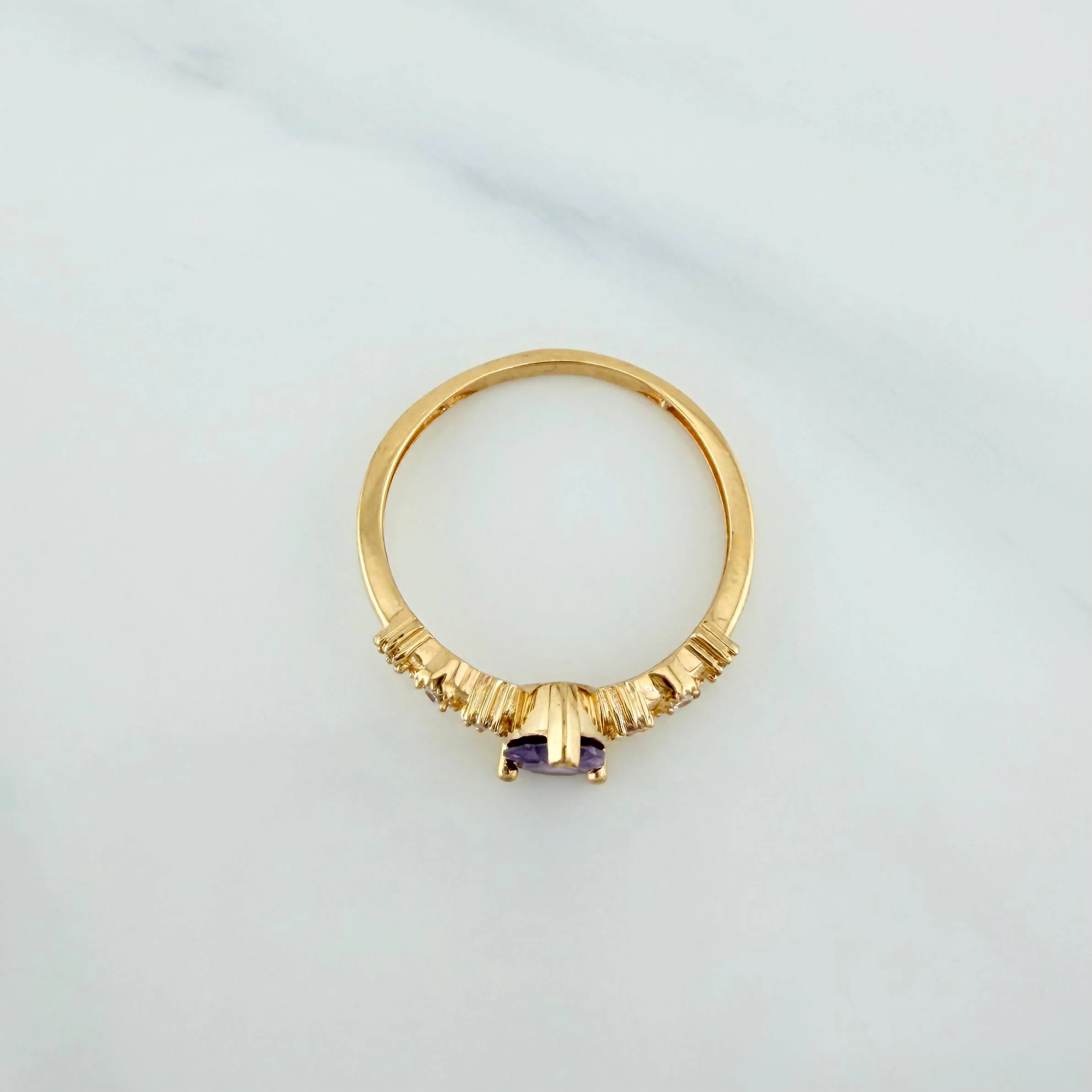 Anillo Halo Gota 2.2 g / T7 1/4 Oro Amarillo 18K - Image 3