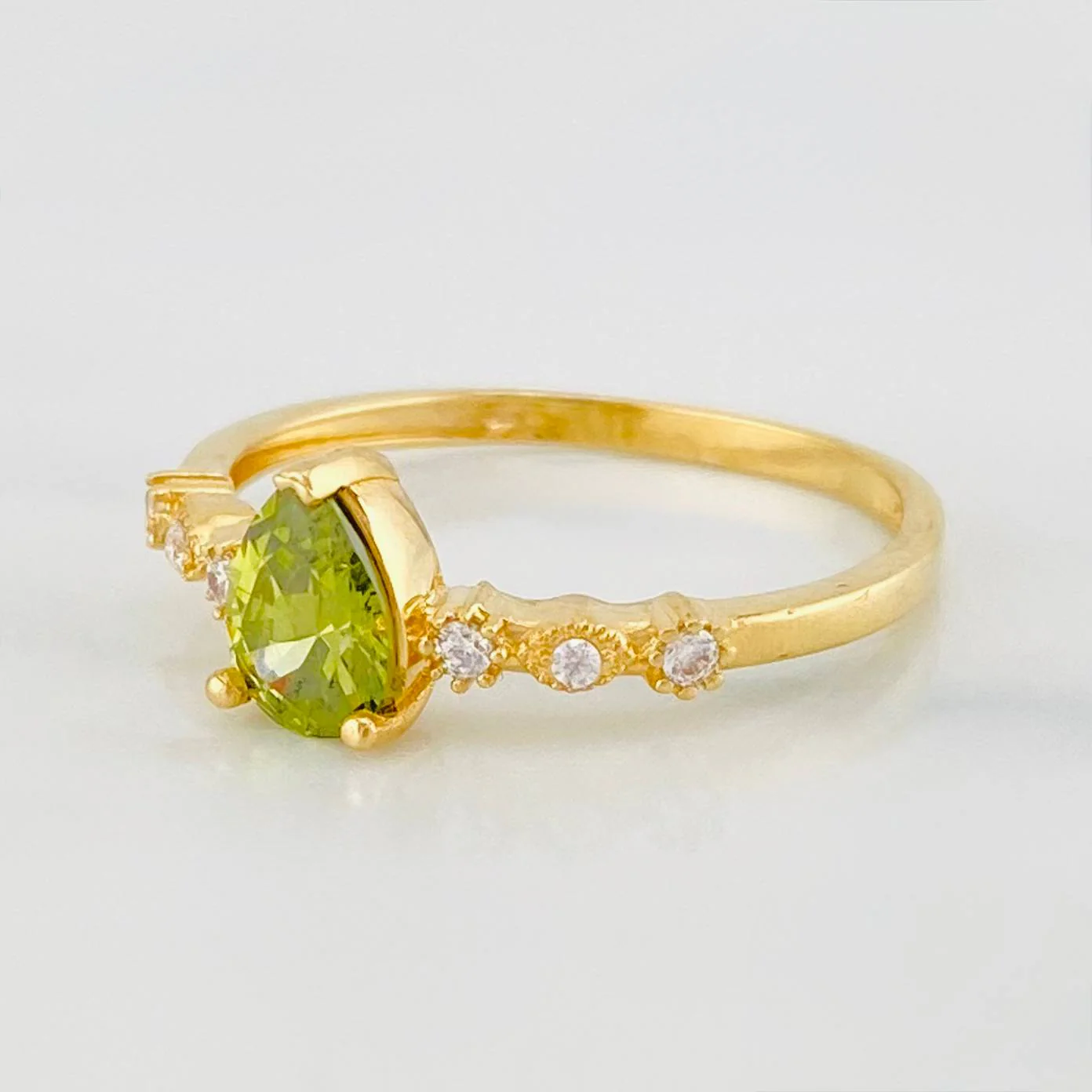 Anillo Halo Gota 2.3 g / T8 Oro Amarillo 18K - Image 2