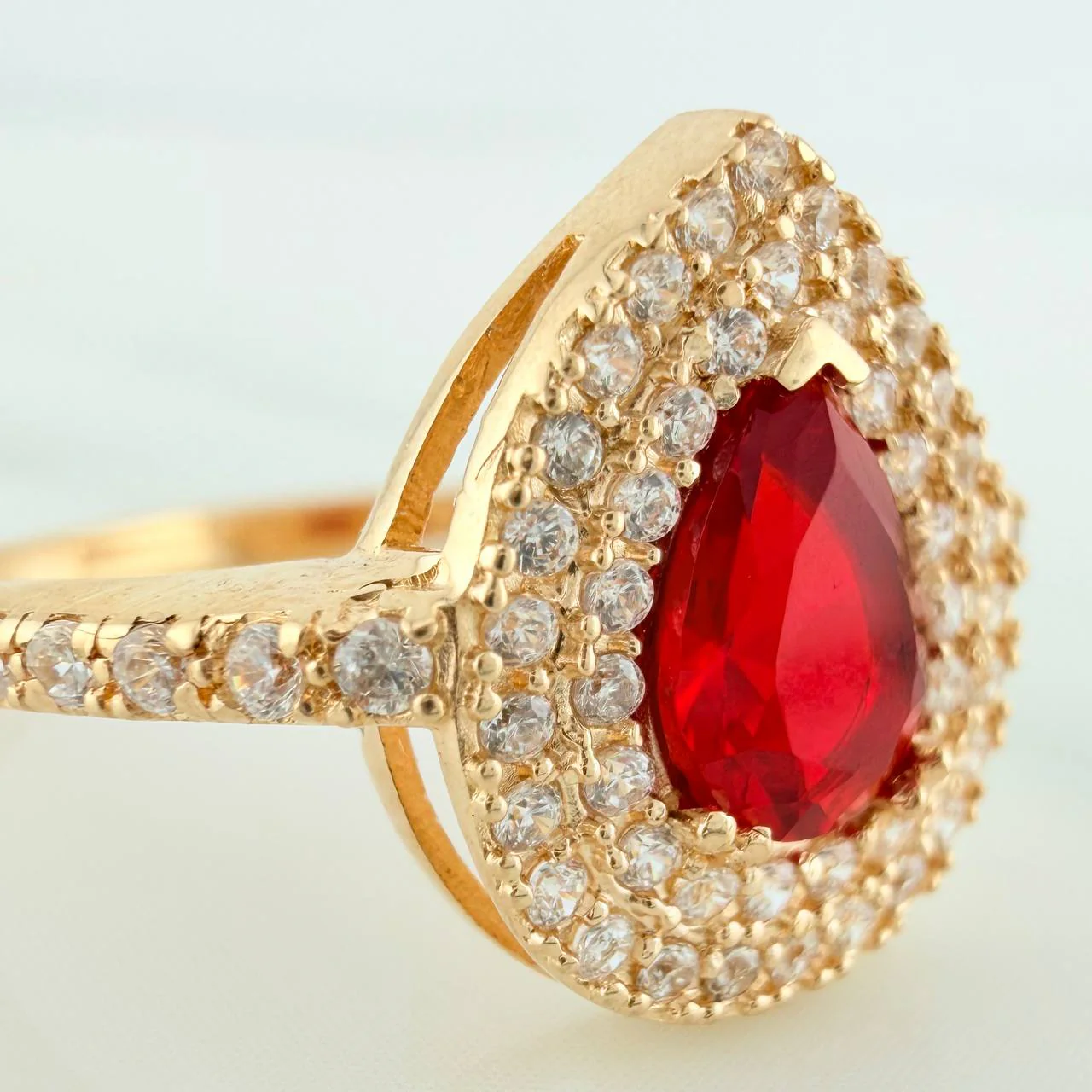 Anillo Halo Gota 2.45gr / T5 3/4 / Oro Amarillo 18K % - Image 2