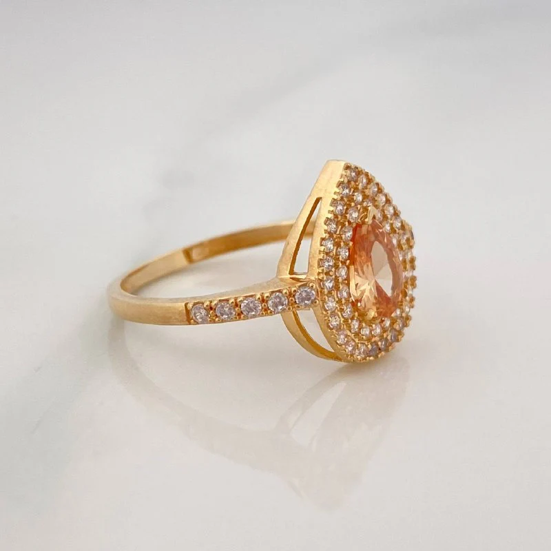 Anillo Halo Gota 2.5 g / T6 3/4 Oro Amarillo 18K - Image 3