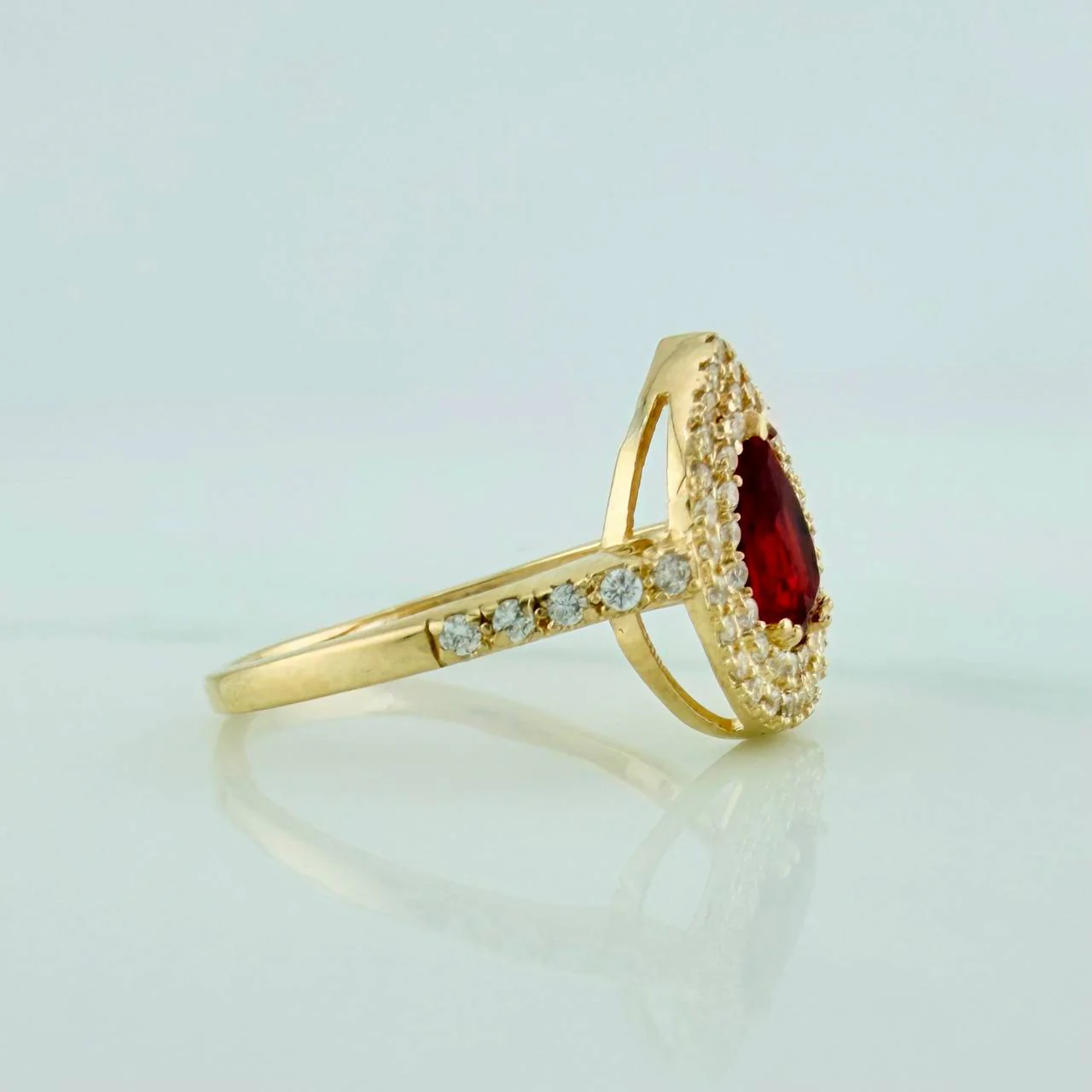 Anillo Halo Gota 2.65gr / T7 / Oro Amarillo 18K $ - Image 6