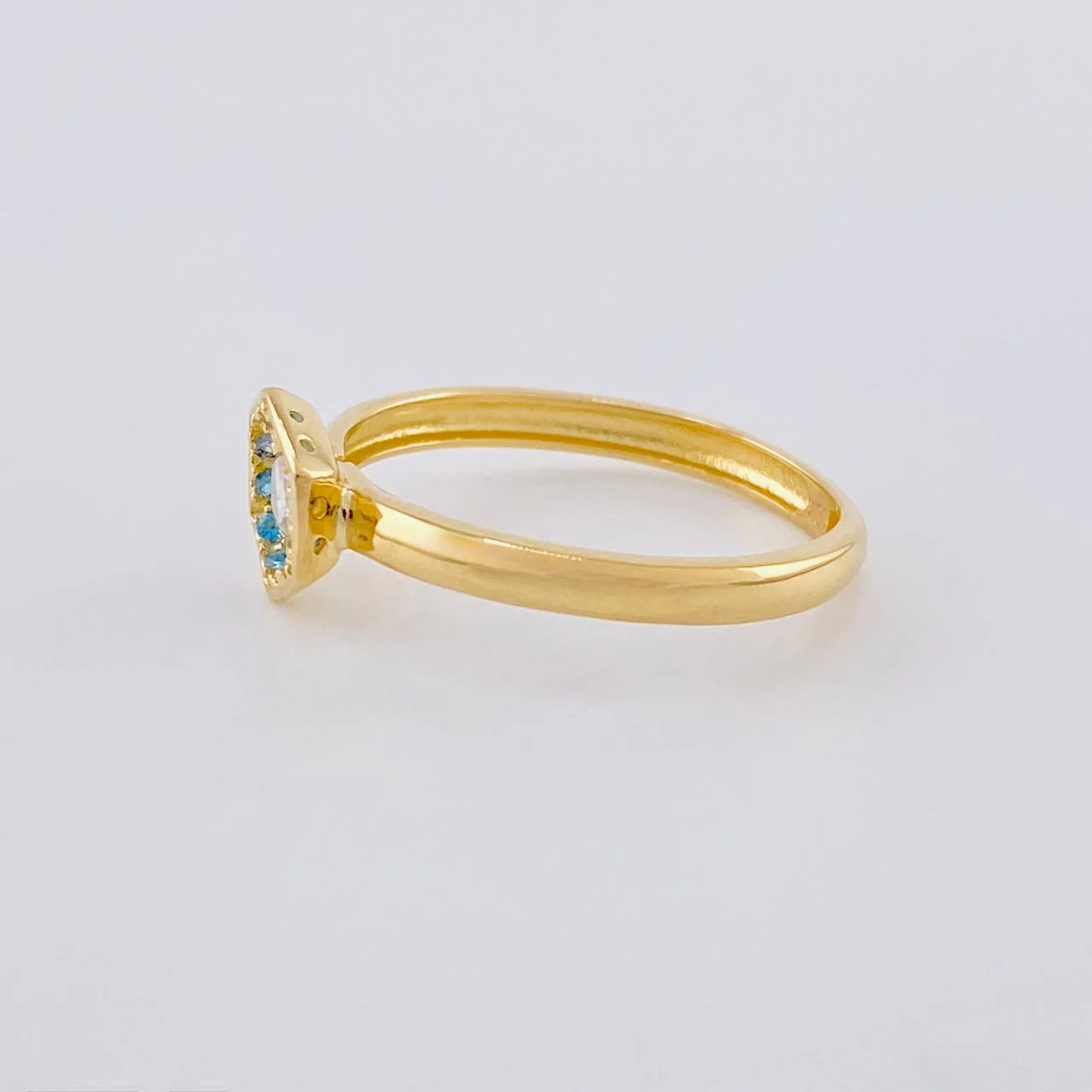 Anillo Halo Hexagonal 2 g / T7 Oro Amarillo 18K - Image 2