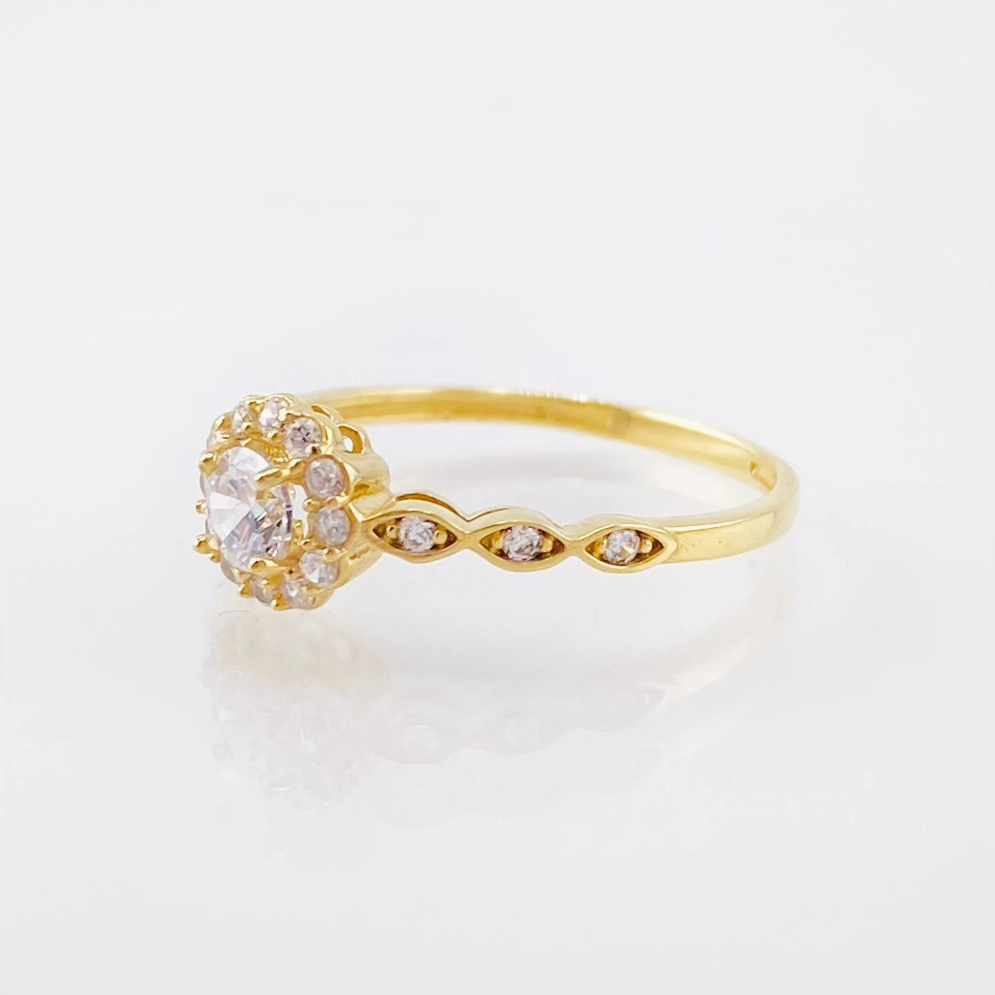 Anillo Halo Ojal 1.8gr / T6 1/4 / Oro Amarillo 18K * - Image 2