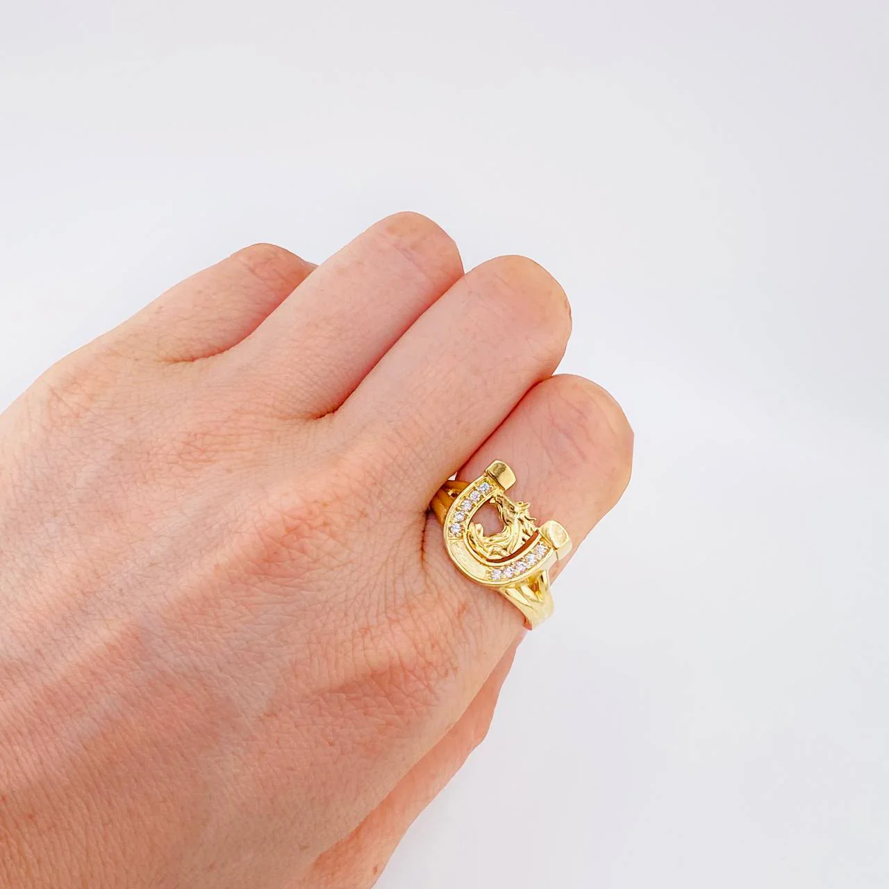 Anillo Herradura Caballo Mate 7.1 g / T9 3/4 Oro Amarillo 18K - Image 4