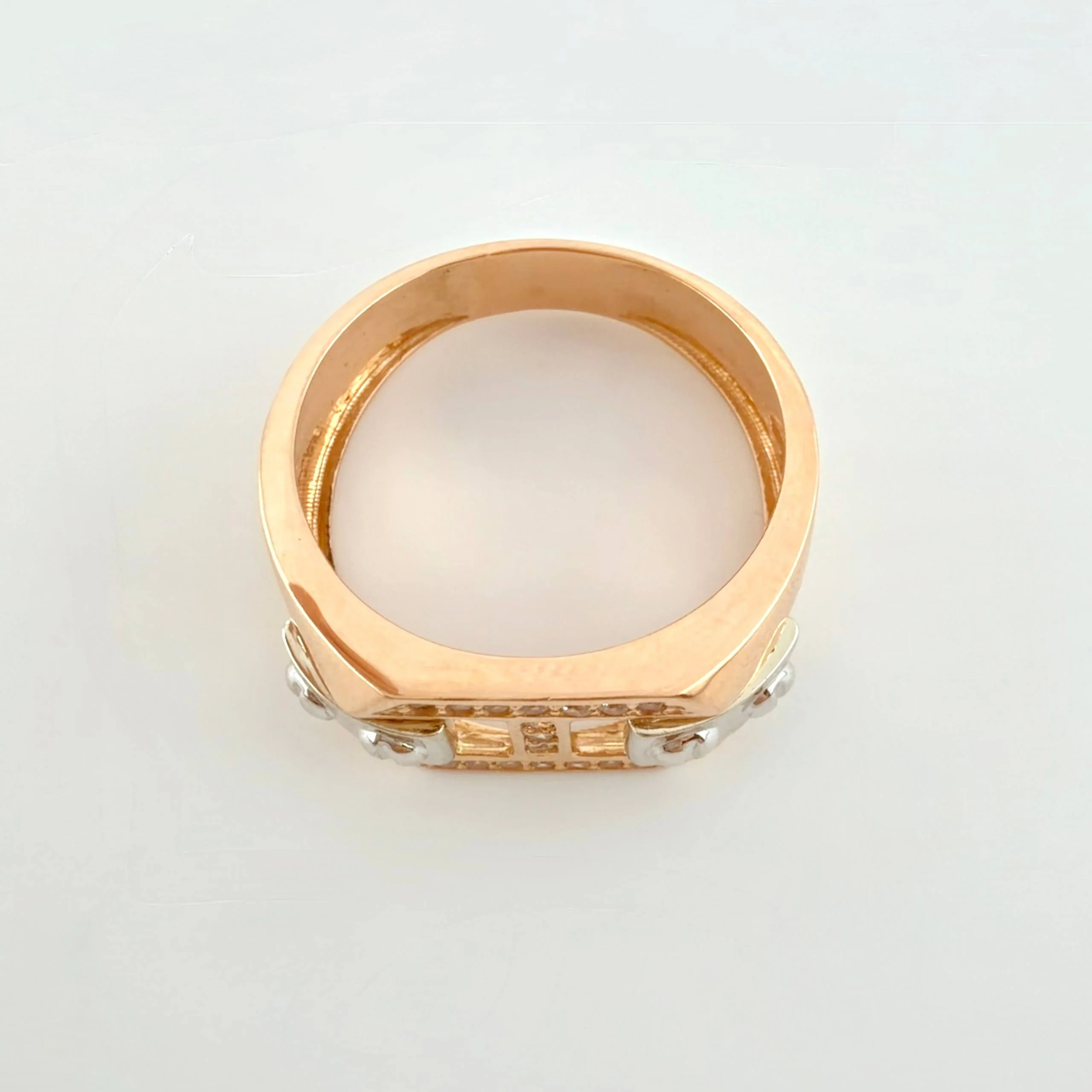 Anillo Hevilla Atornillada 5.75gr / T10 / Dos Oros Blanco Rosa 18K - Image 3
