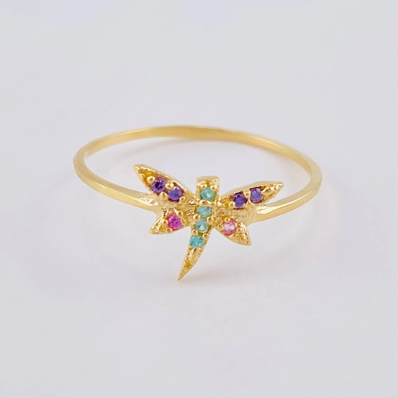 Anillo Libelula 1.1 g / T8 1/4 Oro Amarillo 18K