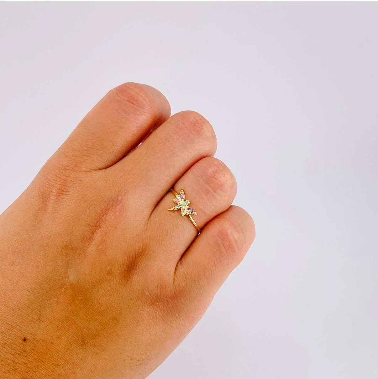 Anillo Libelula 1 g / T7 1/2 Oro Amarillo 18K - Image 4