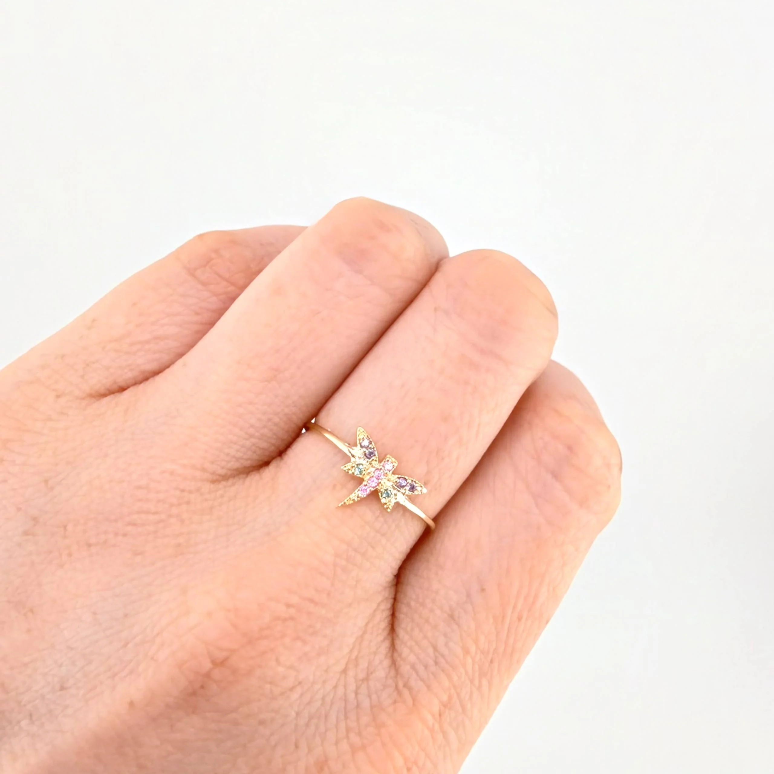 Anillo Libelula 1gr / T7 1/4 / Oro Amarillo 18K - Image 4