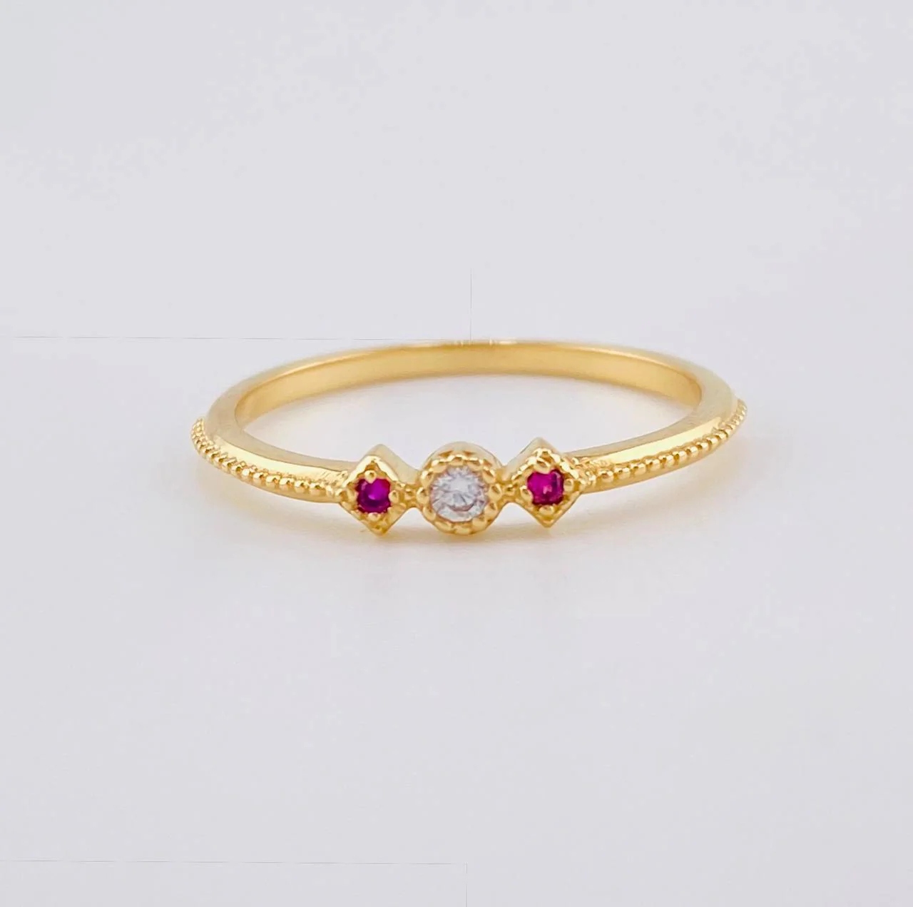 Anillo Liston Rombico 1.6 g / T7 Oro Amarillo 18K
