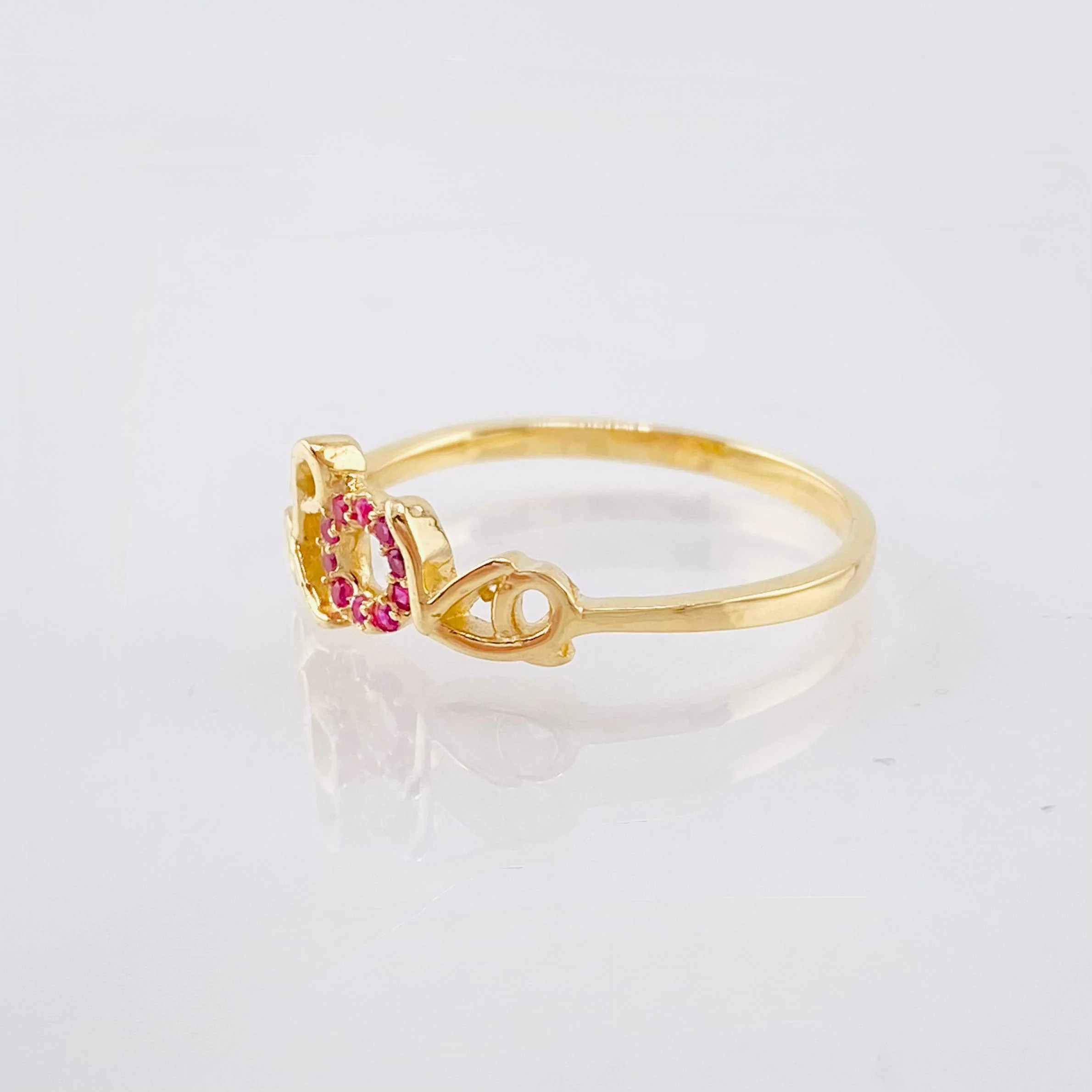 Anillo Love 1.8gr / T7 1/4 / Oro Amarillo 18K - Image 2