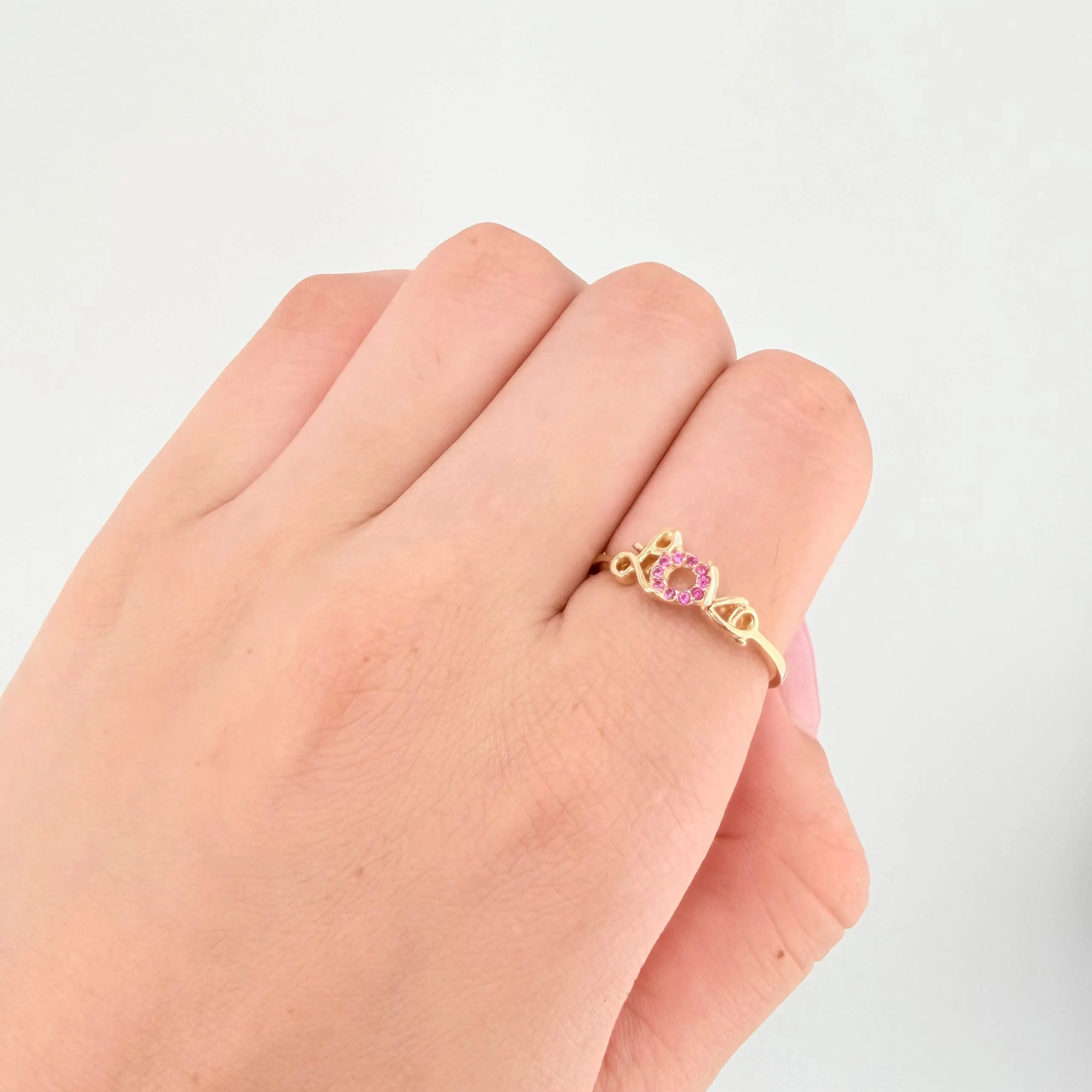 Anillo Love 1.8gr / T7 1/4 / Oro Amarillo 18K - Image 4