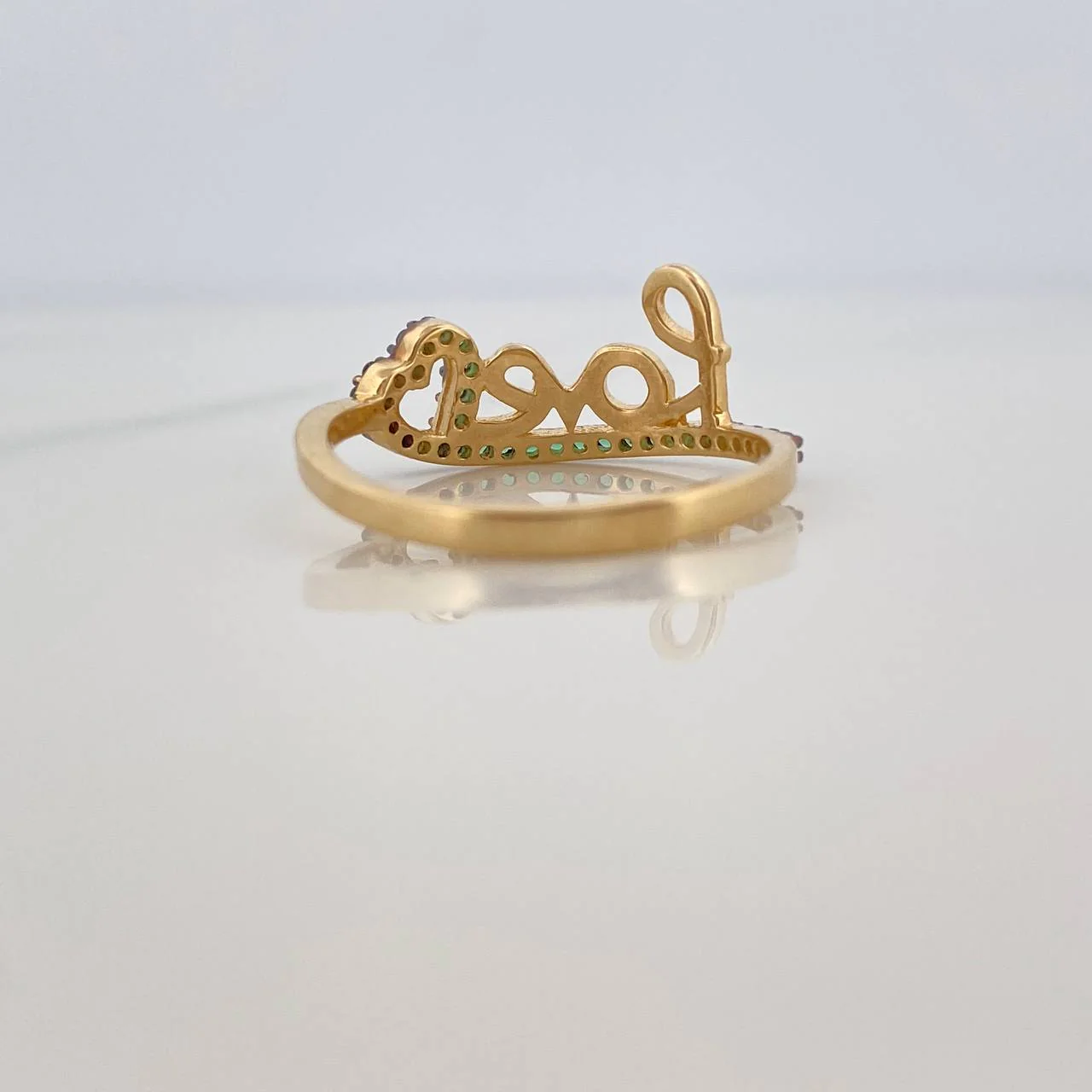 Anillo Love Corazon 1.9gr / T6 1/4 / Dos Oros Negro Amarillo 18K - Image 3