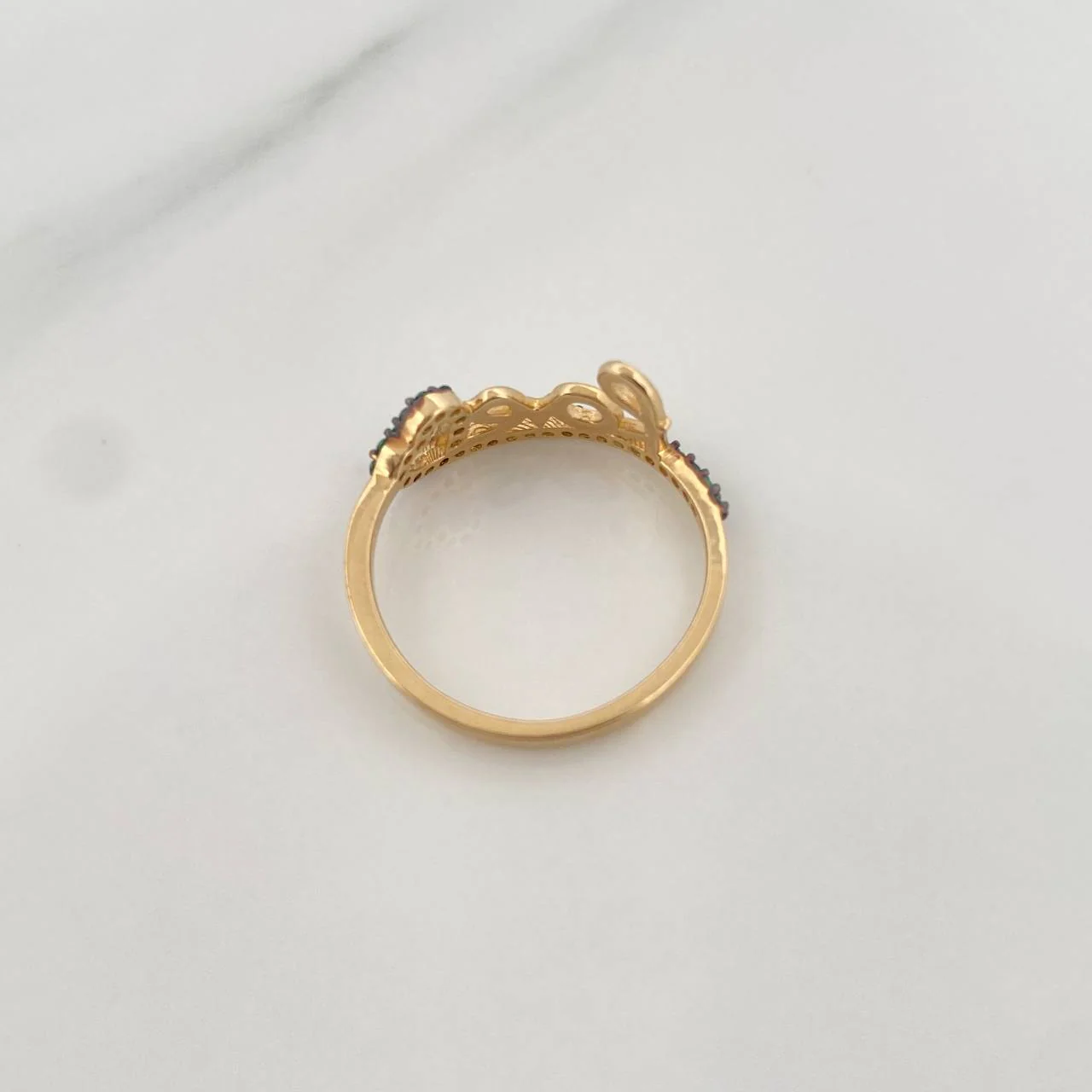 Anillo Love Corazon 1.9gr / T6 1/4 / Dos Oros Negro Amarillo 18K - Image 4
