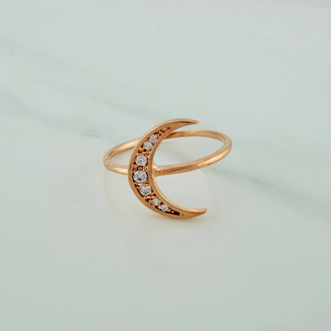 Anillo Luna 1.55gr / T6 3/4 / Oro Rosa 18K