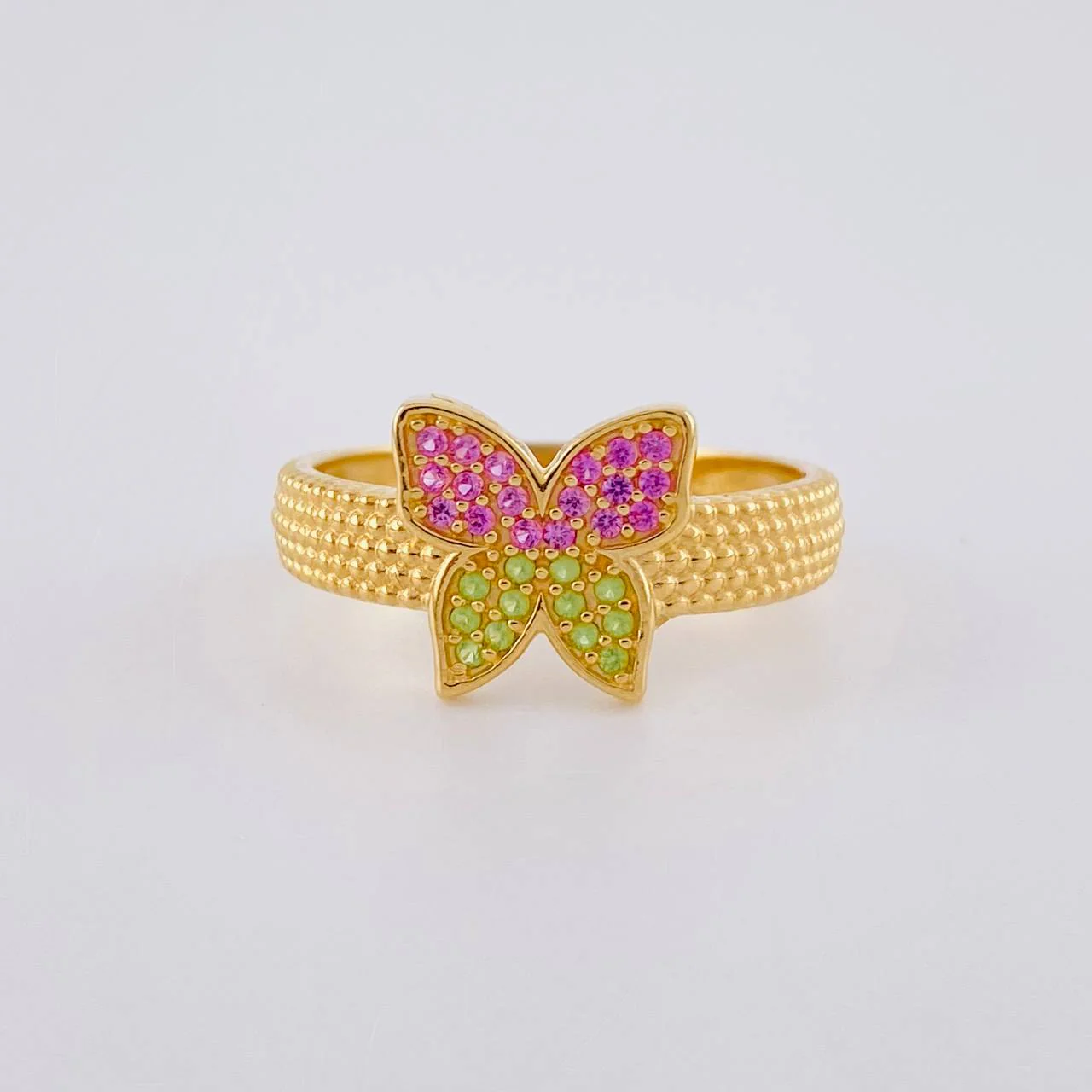 Anillo Mariposa Burbuja 3.7 g / T7 1/4 Oro Blanco 18K