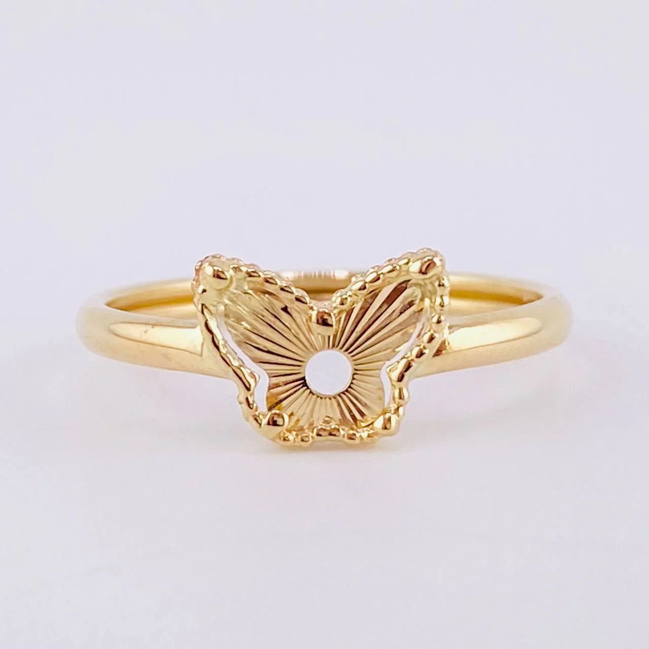 Anillo Mariposa Diamantada 1.1 g / T7 Oro Amarillo 18K