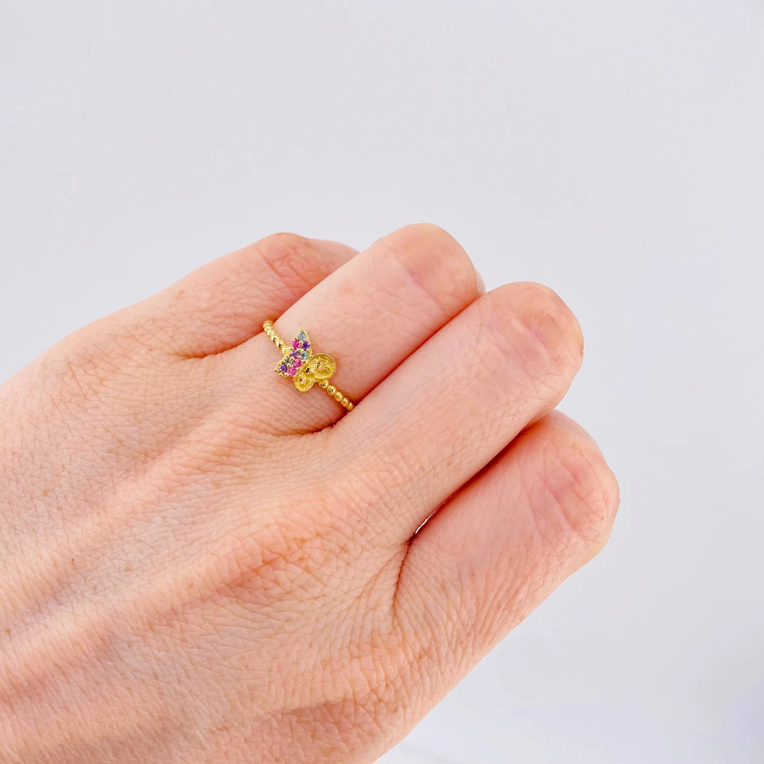 Anillo Mariposa Mate 1.35gr / T7 / Oro Amarillo 18K - Image 4