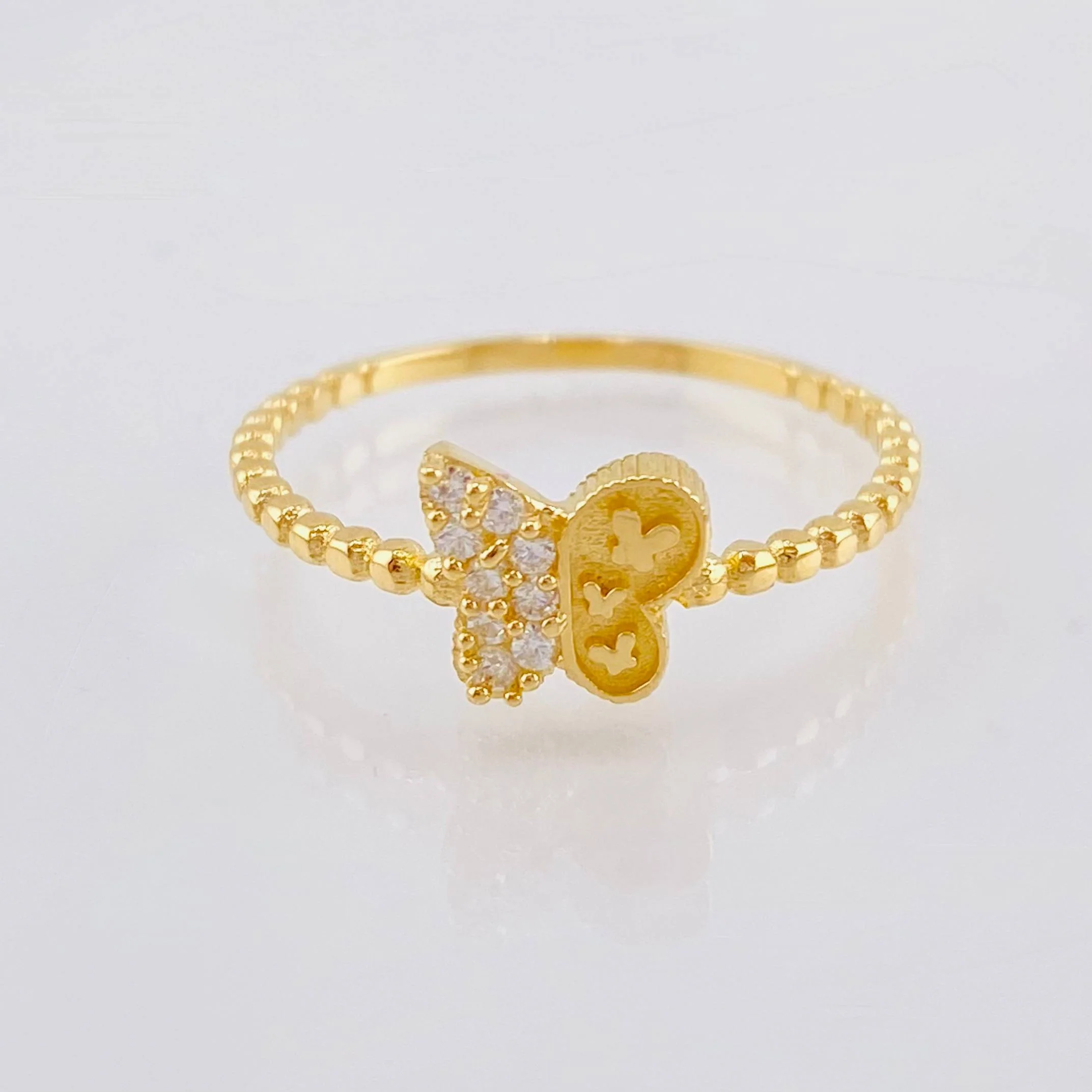 Anillo Mariposa Mate 1.4 g / T6 Oro Amarillo 18K