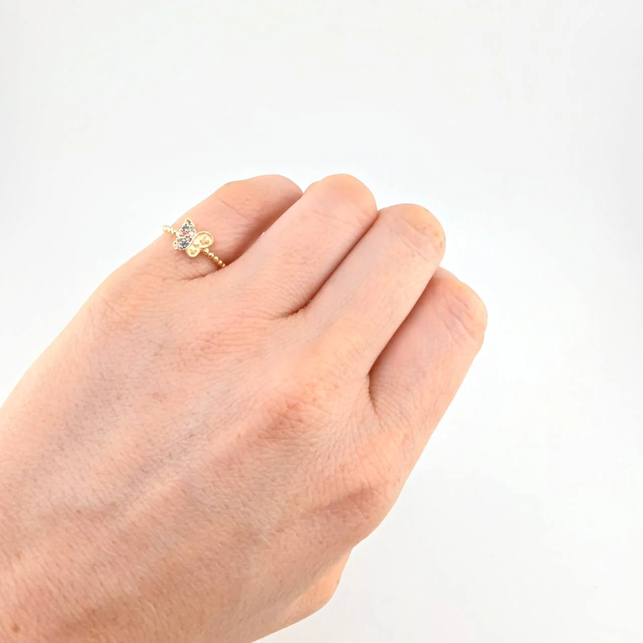 Anillo Mariposa Mate 1.45 g / T6 3/4 Oro Amarillo 18K - Image 4