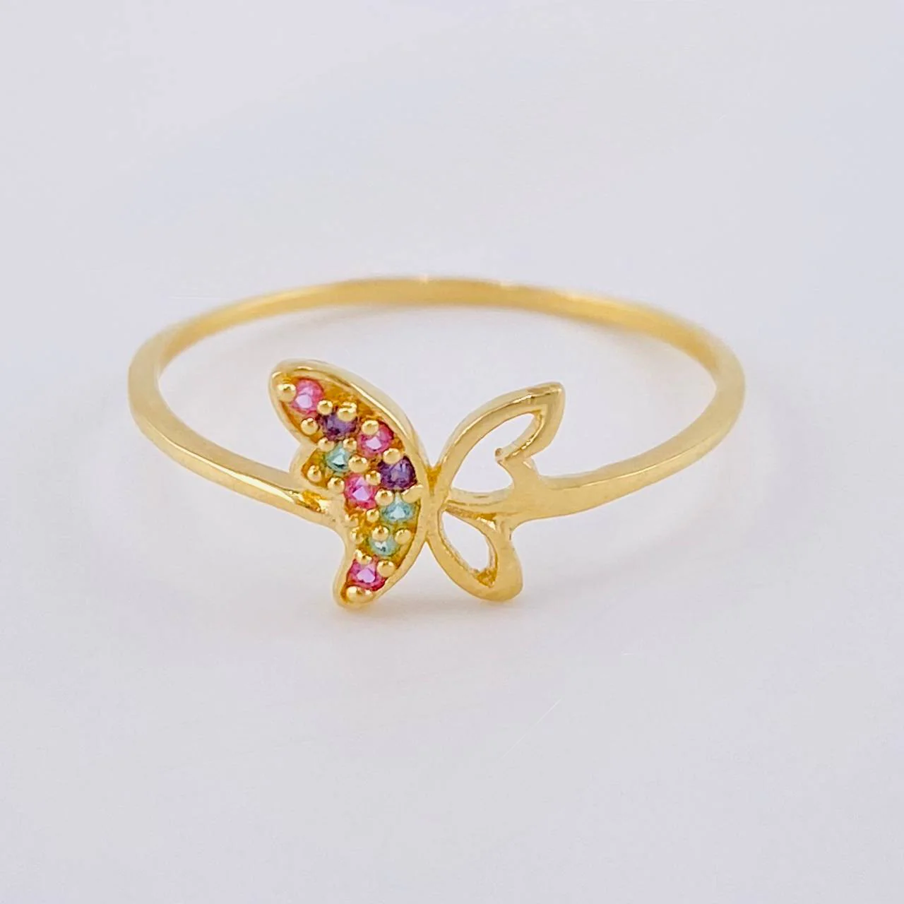 Anillo Mariposa Silueta 1.1 g / T8 Oro Amarillo 18K