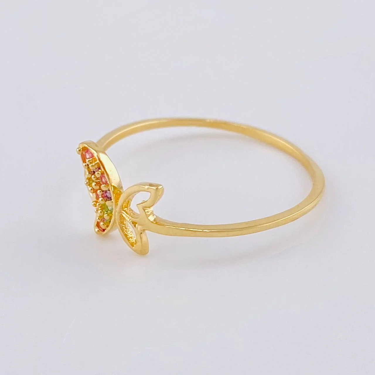 Anillo Mariposa Silueta 1.1 g / T8 Oro Amarillo 18K - Image 2