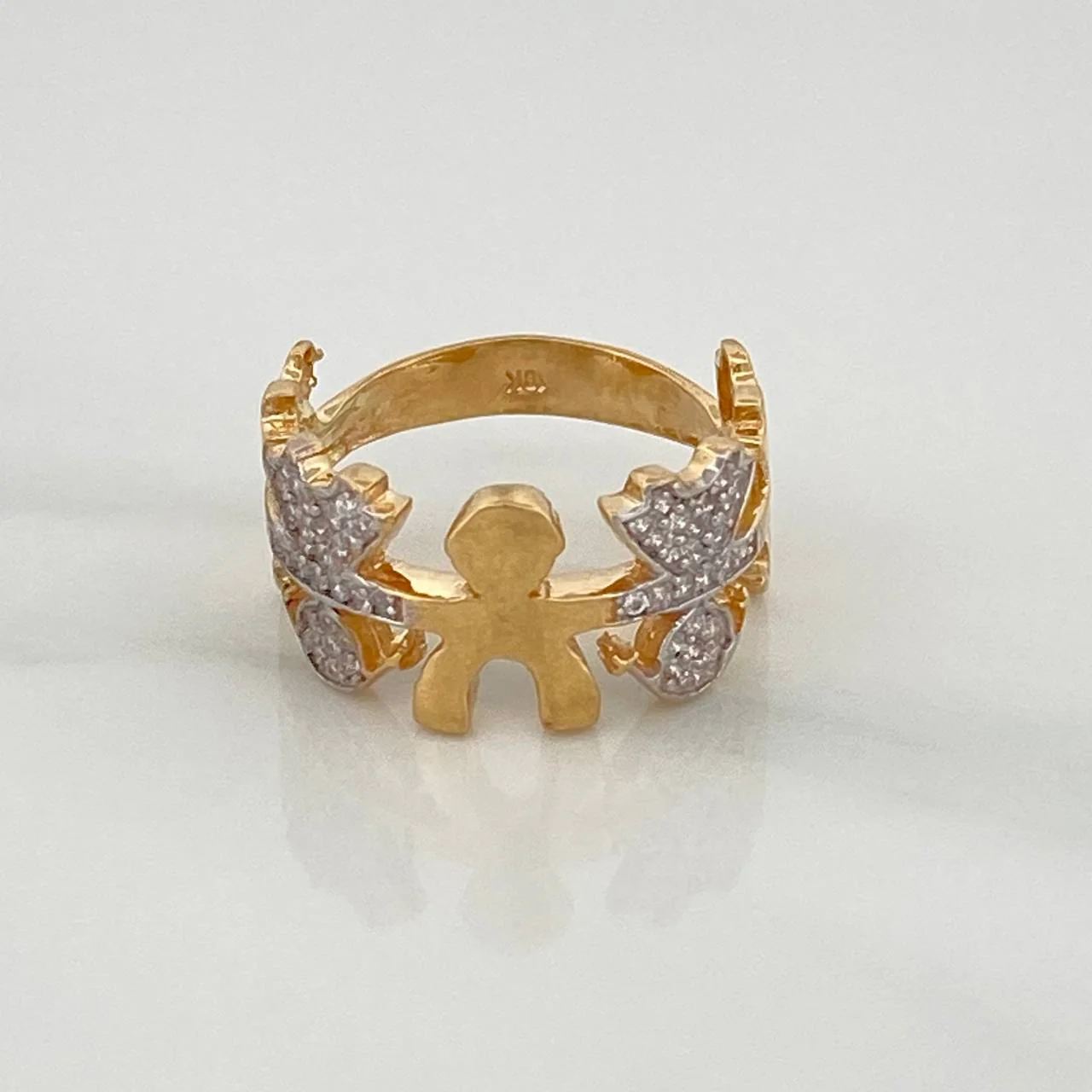 Anillo Niños 3.8gr / T6 3/4 / Dos Oros Amarillo Blanco 18K - Image 2