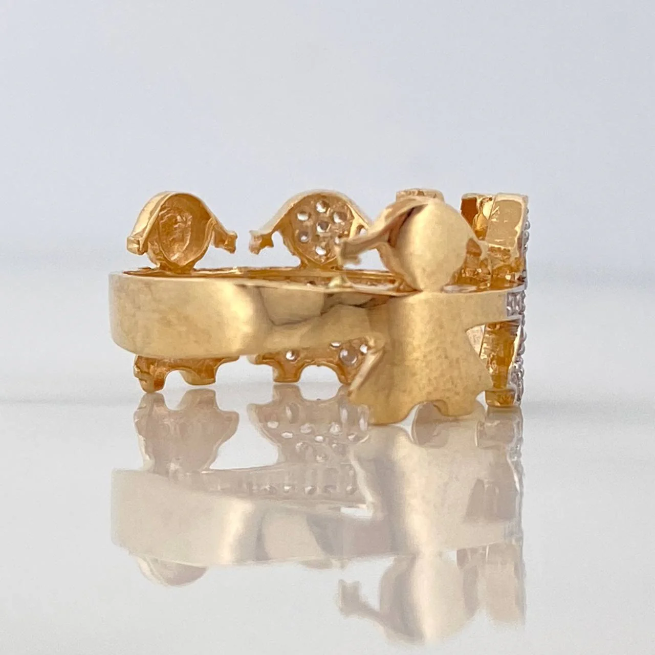 Anillo Niños 3.8gr / T6 3/4 / Dos Oros Amarillo Blanco 18K - Image 3
