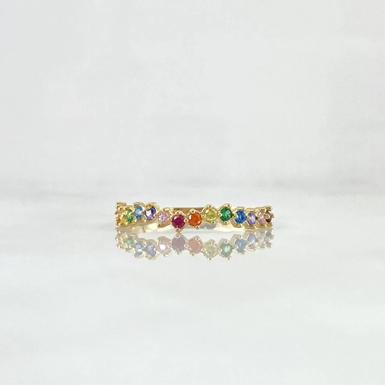 Anillo Ola Curva Tupida 1.15gr / T5 1/4 / Oro Amarillo 18K