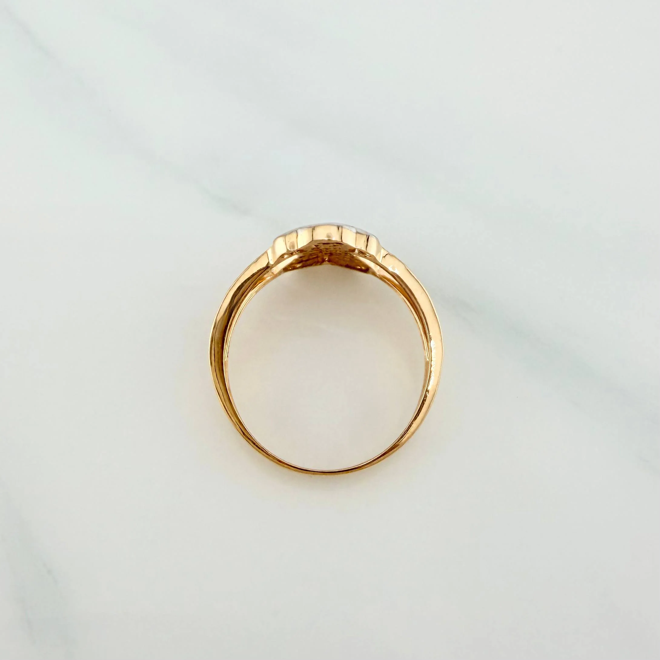 Anillo Oso Ts 3.4 g / T6 1/2 Dos Oros Amarillo Blanco 18K - Image 3