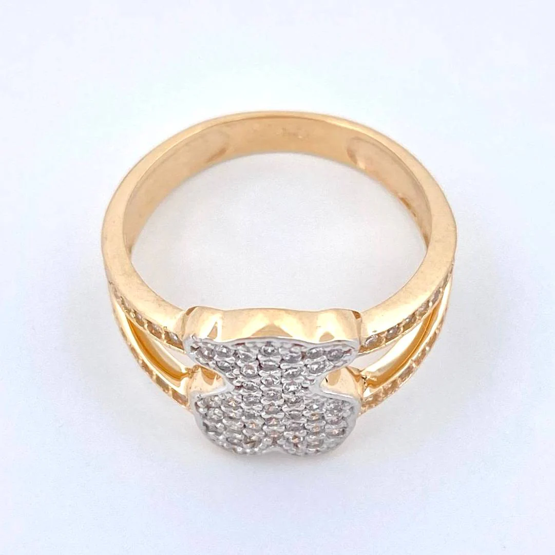 Anillo Oso Ts 3.75 g / T6 1/4 Dos Oros Amarillo Blanco 18K - Image 3