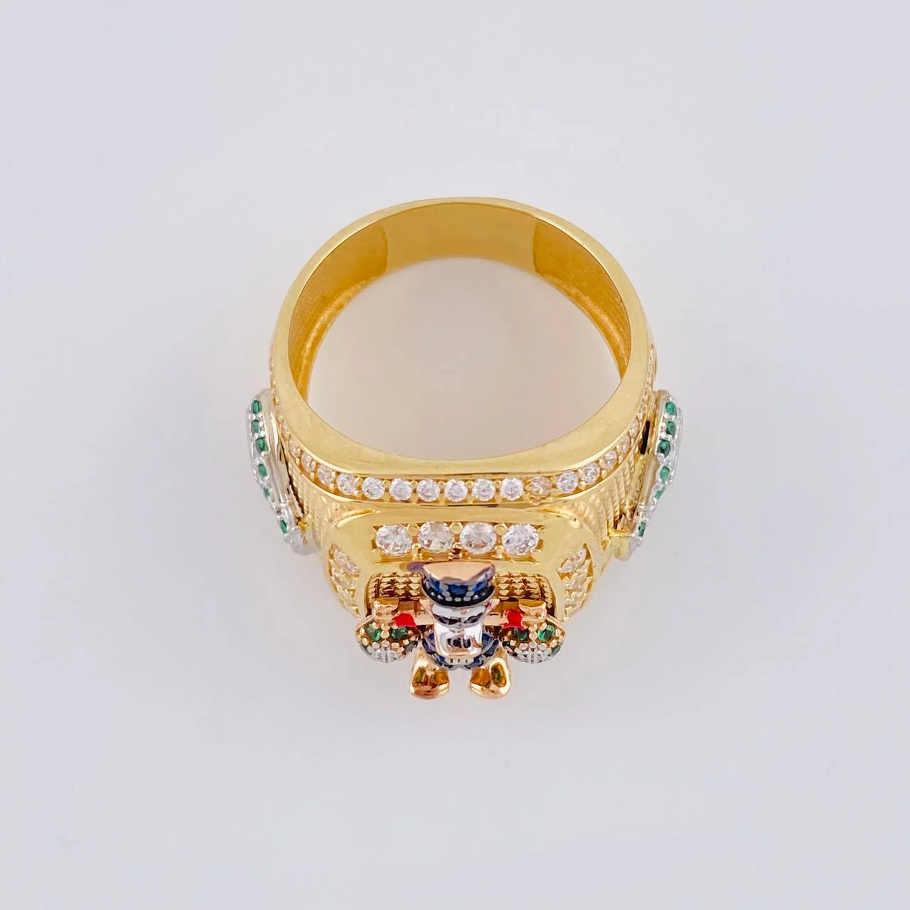 Anillo Pato Bolsa De Dinero 10.55 g / T9 1/2 Tres Oros 18K - Image 3