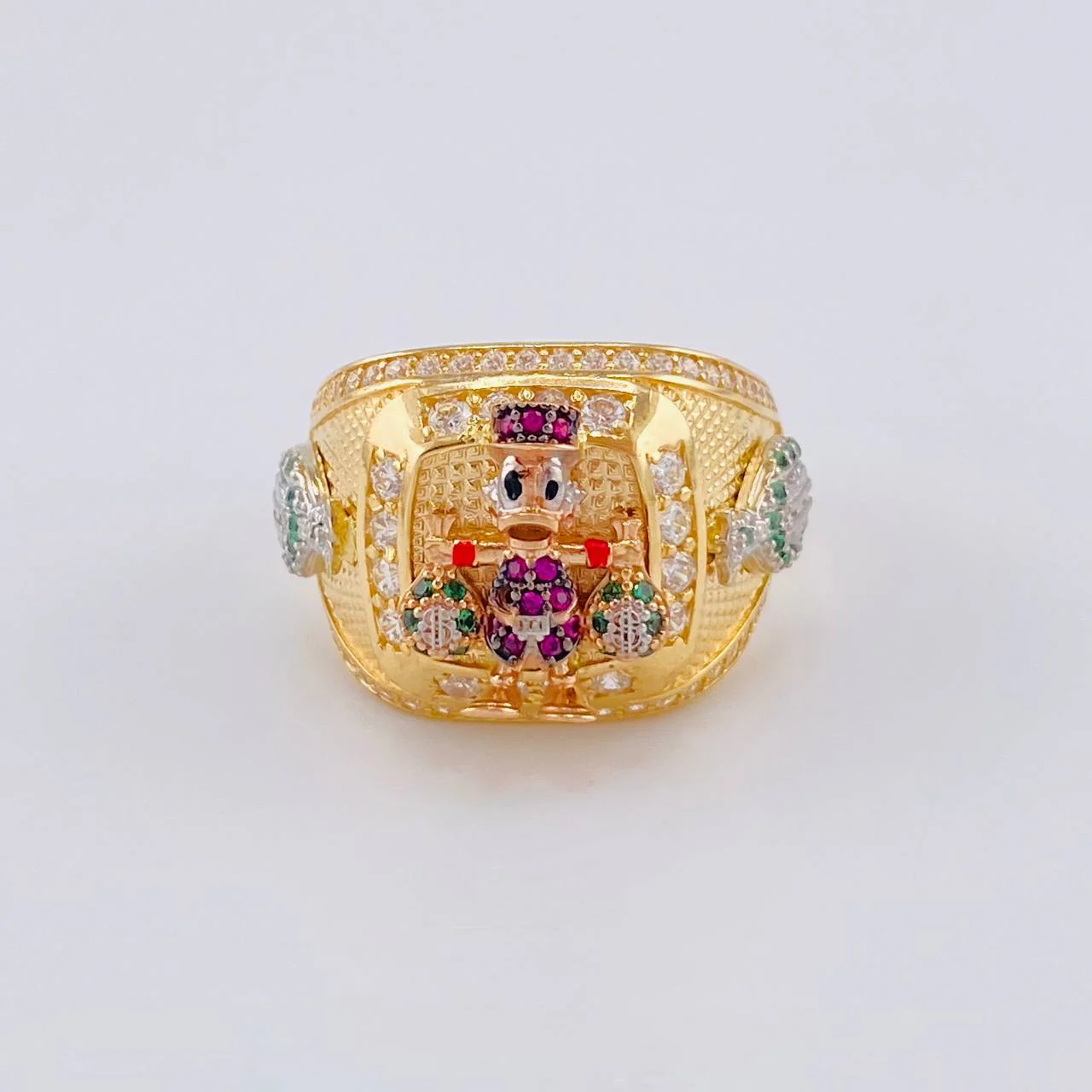 Anillo Pato Bolsa De Dinero 11.05 g / T10 1/4 Tres Oros 18K