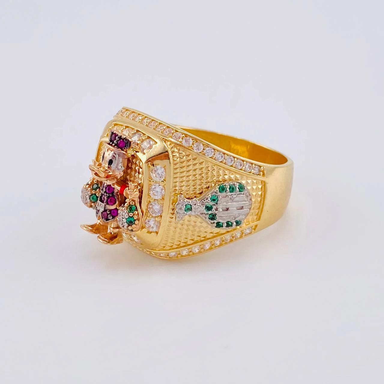 Anillo Pato Bolsa De Dinero 11.05 g / T10 1/4 Tres Oros 18K - Image 2